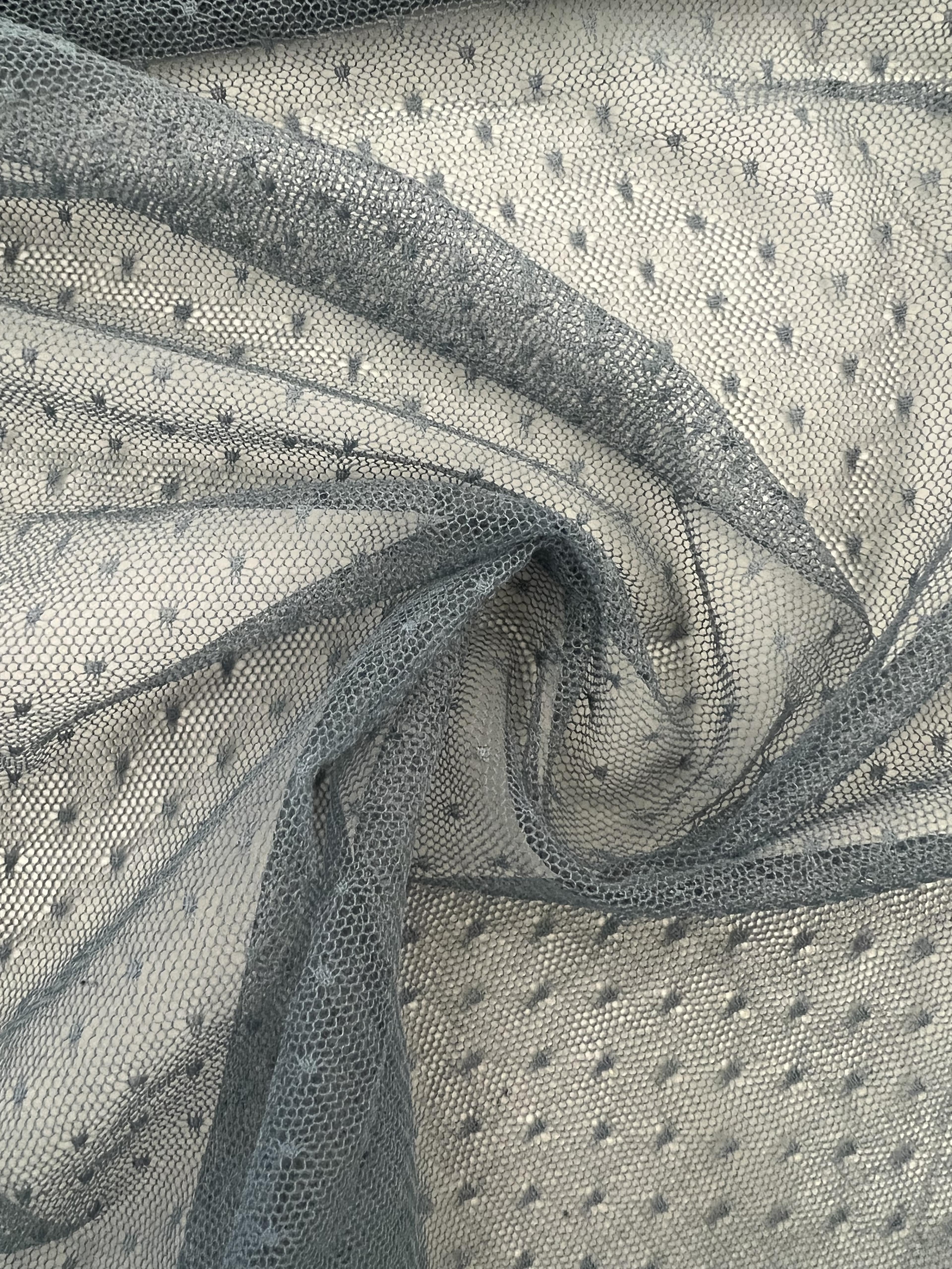 Point D'Esprit in Slate Blue