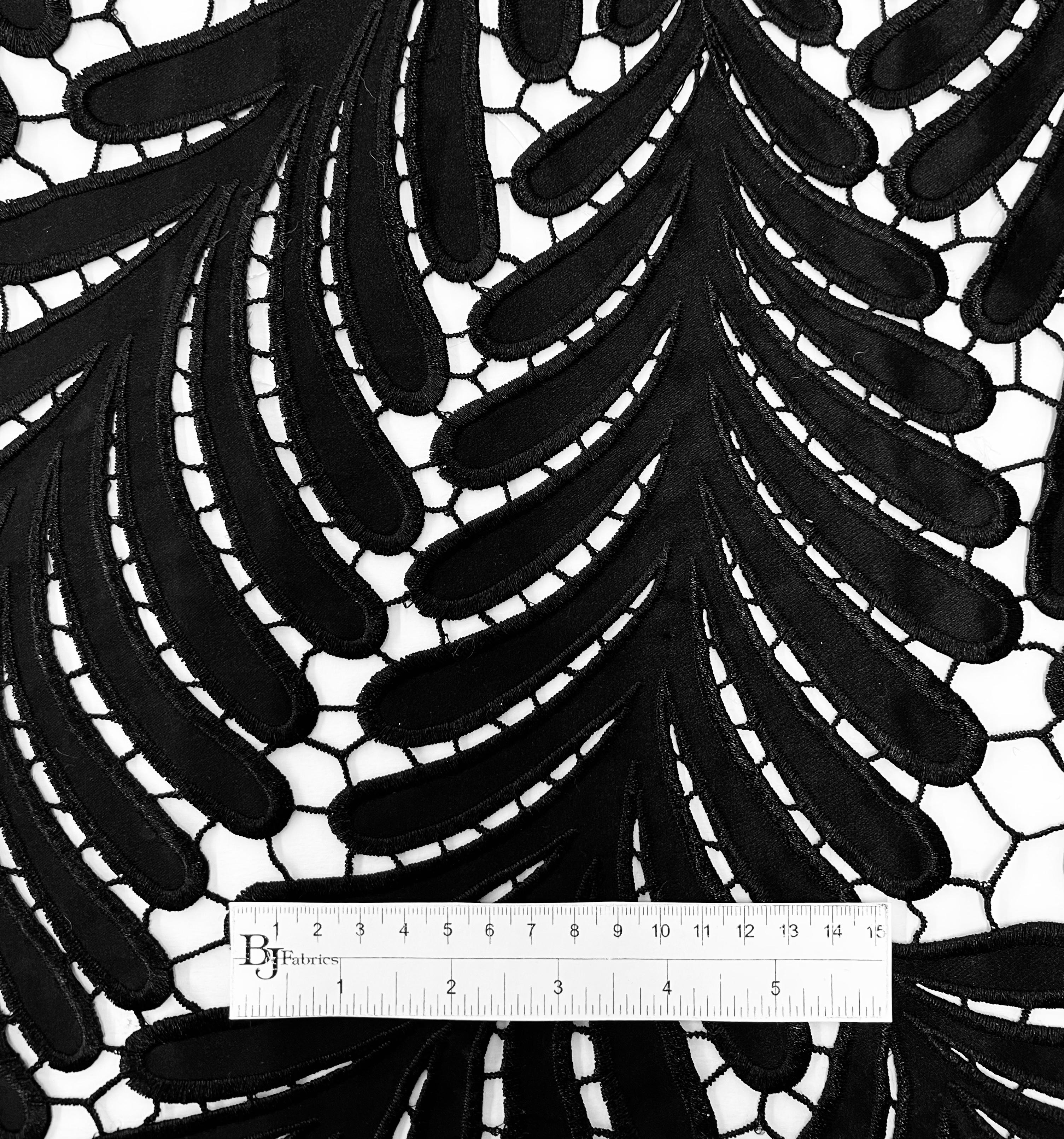 Novelty Embroidered Satin In Black