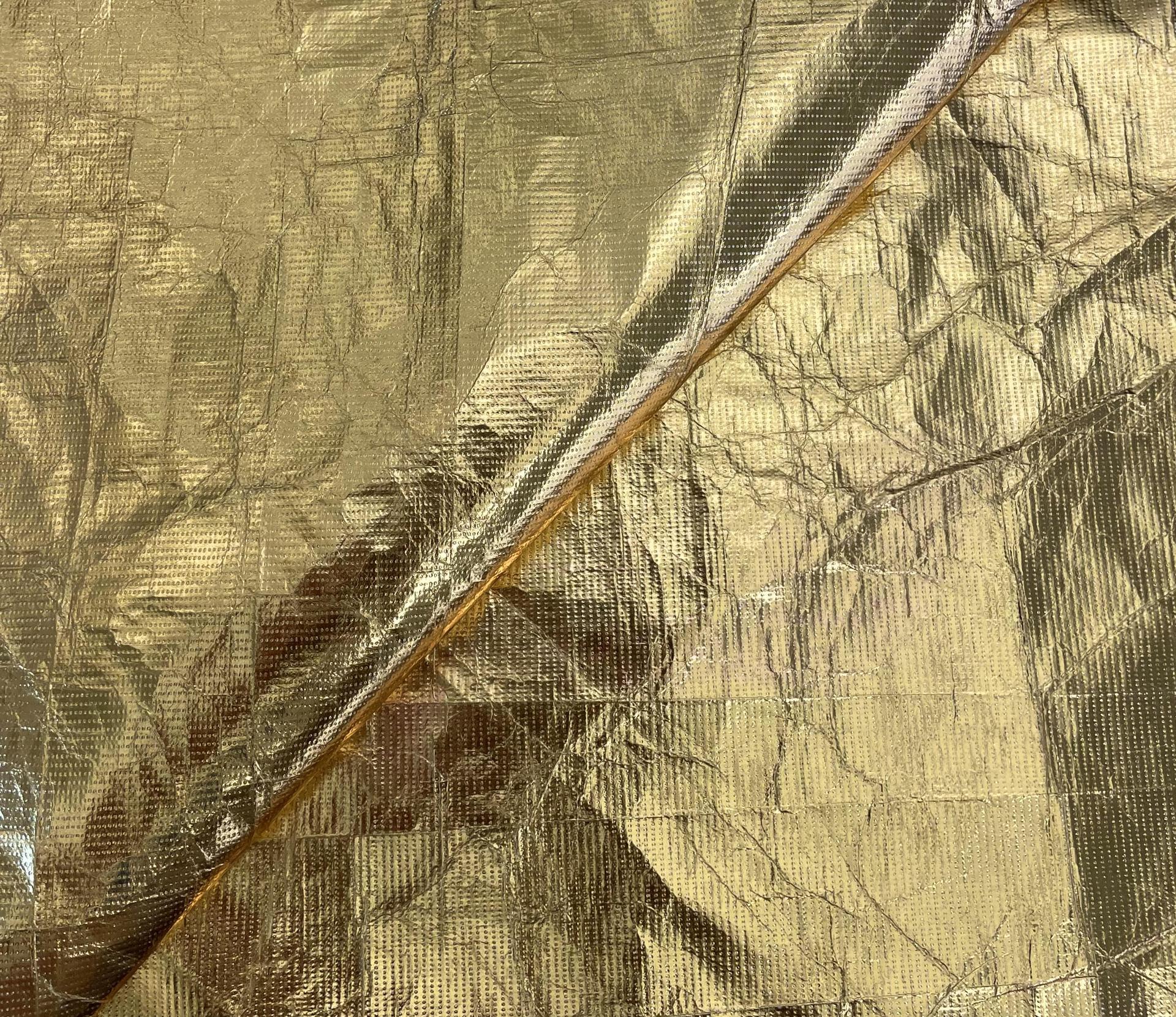 Crinkled Tyvek in Gold Mirror