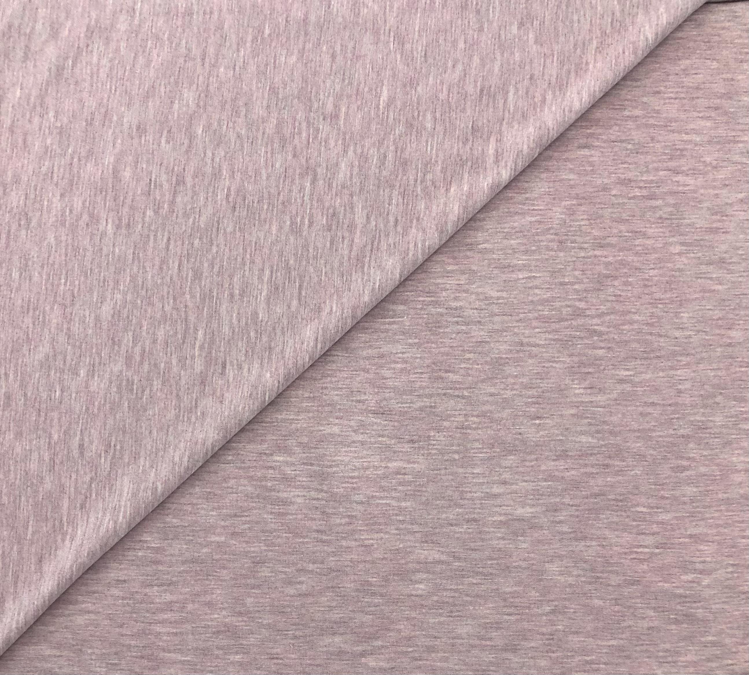 Sustainable Bamboo Spandex Light Sweatshirt Fleece in Purple Melange