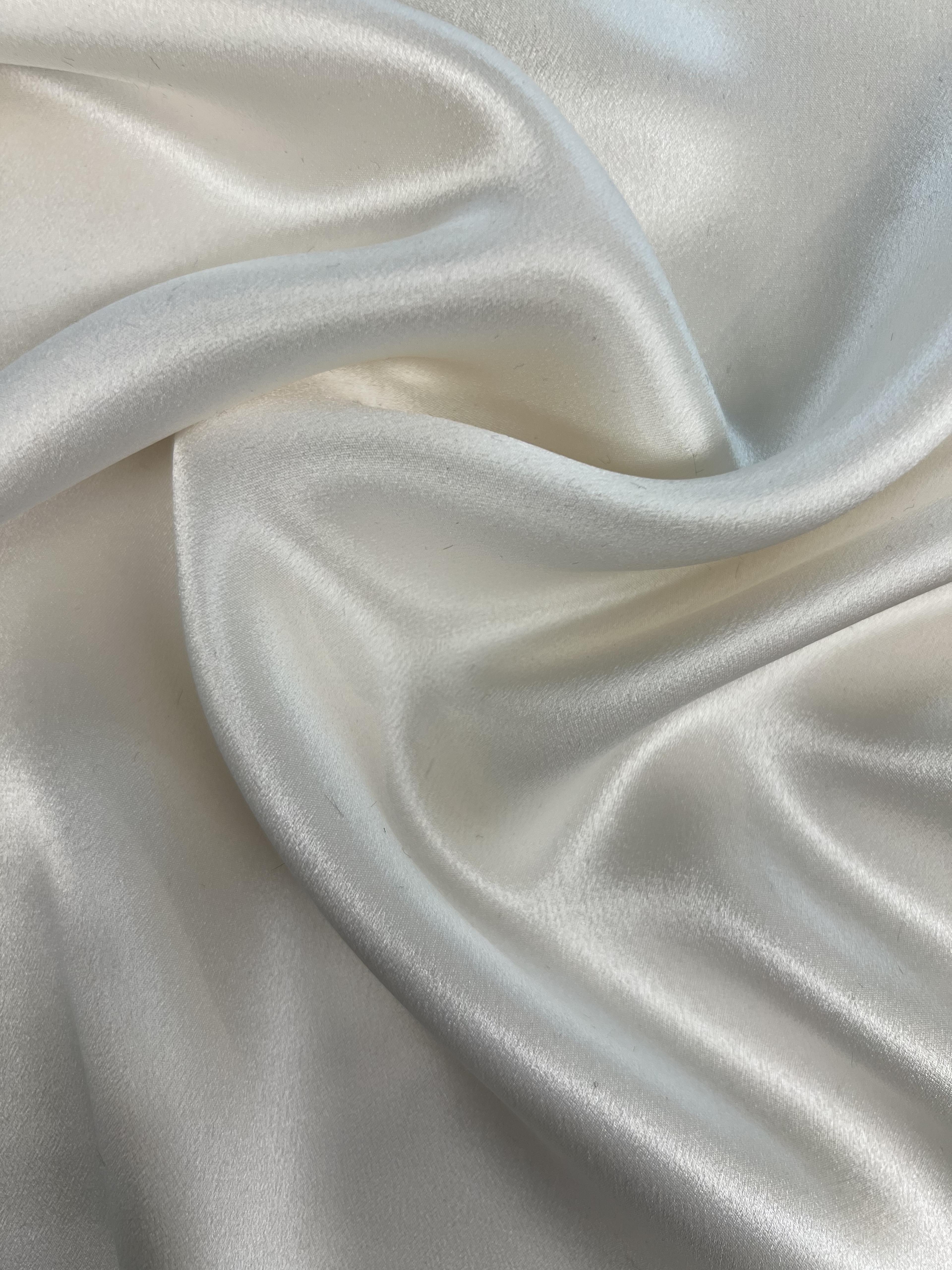 Silk Satin Georgette in White