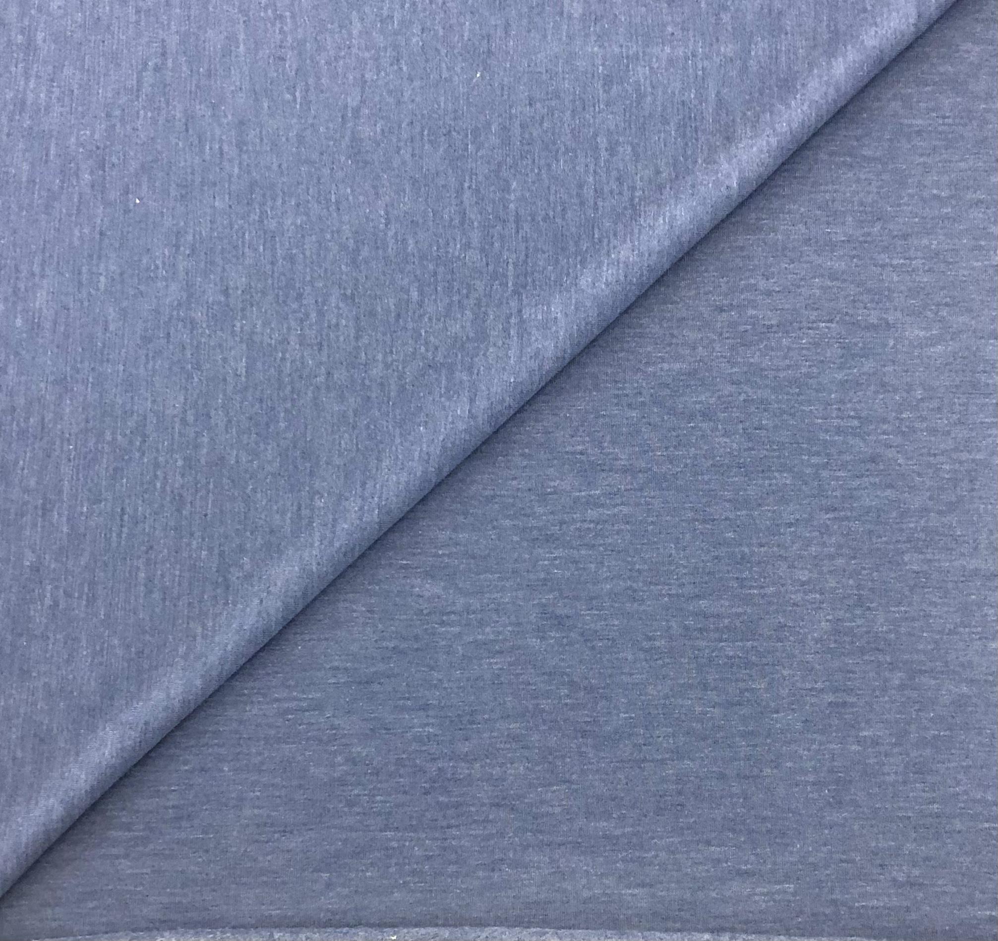 Sustainable Bamboo Spandex Light Sweatshirt Fleece in Indigo Melange