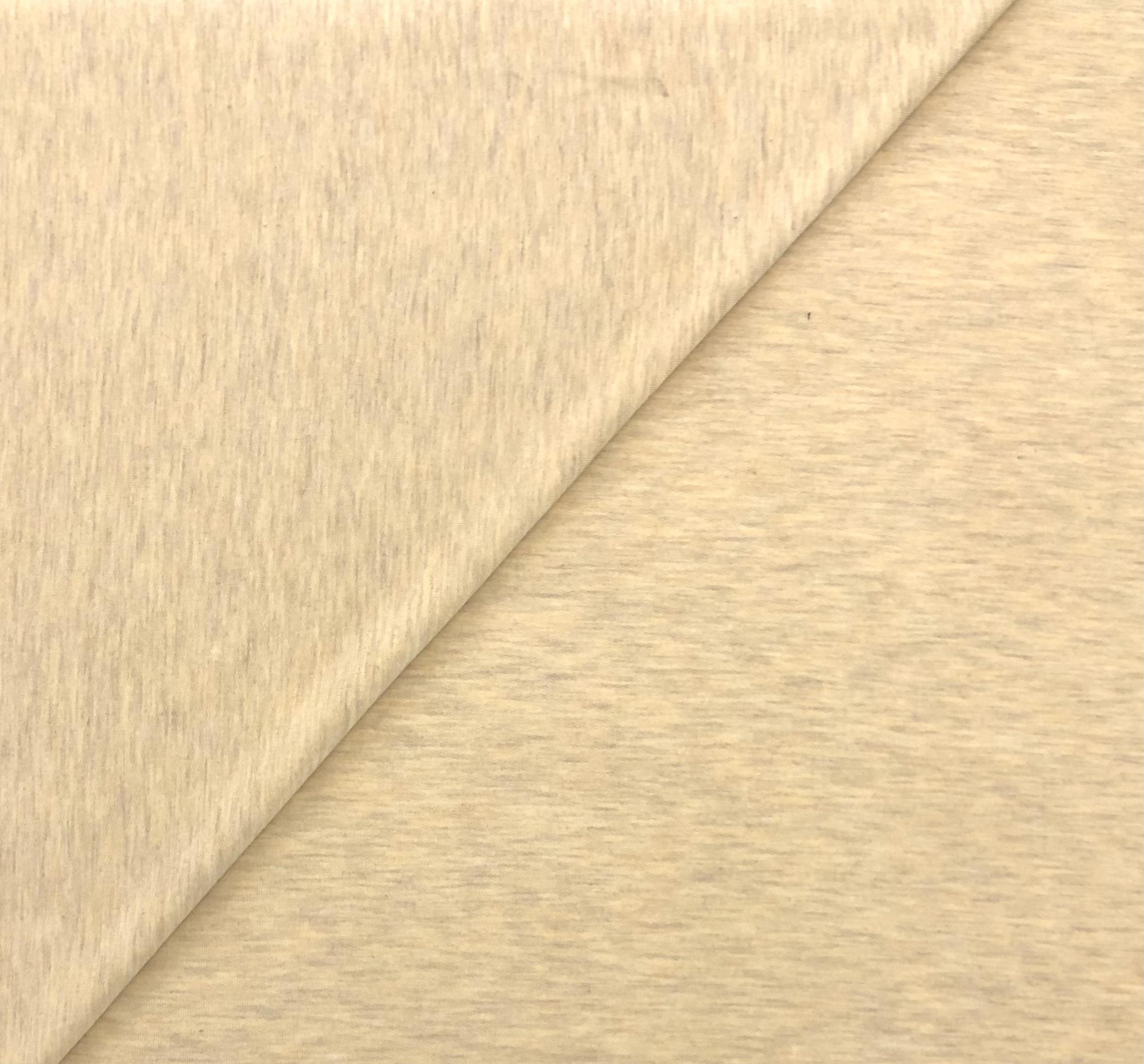 Sustainable Bamboo Spandex Light Sweatshirt Fleece in Oatmeal Melange