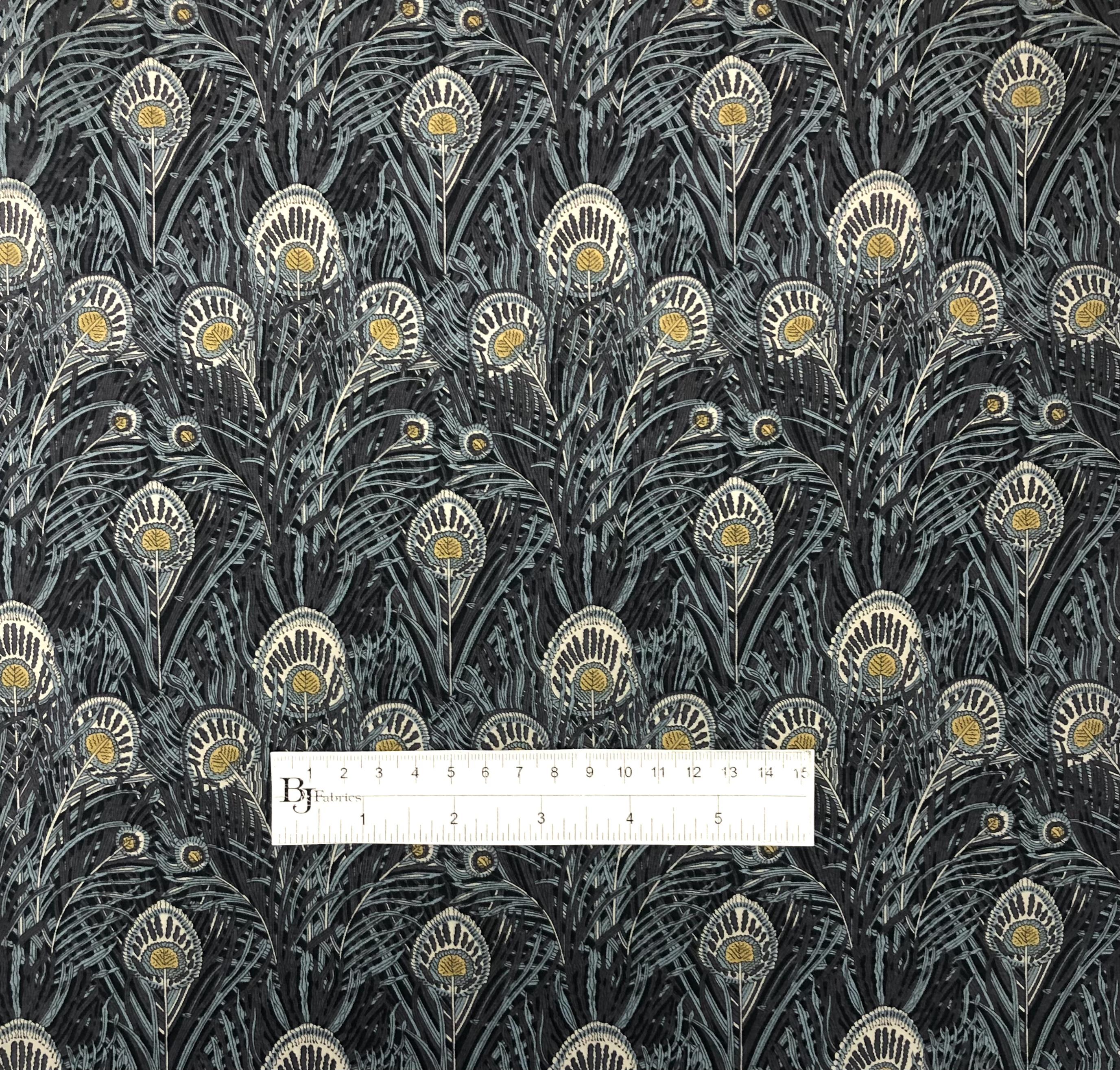 Liberty of London Cotton Lawn Feather Print in Charcoal
