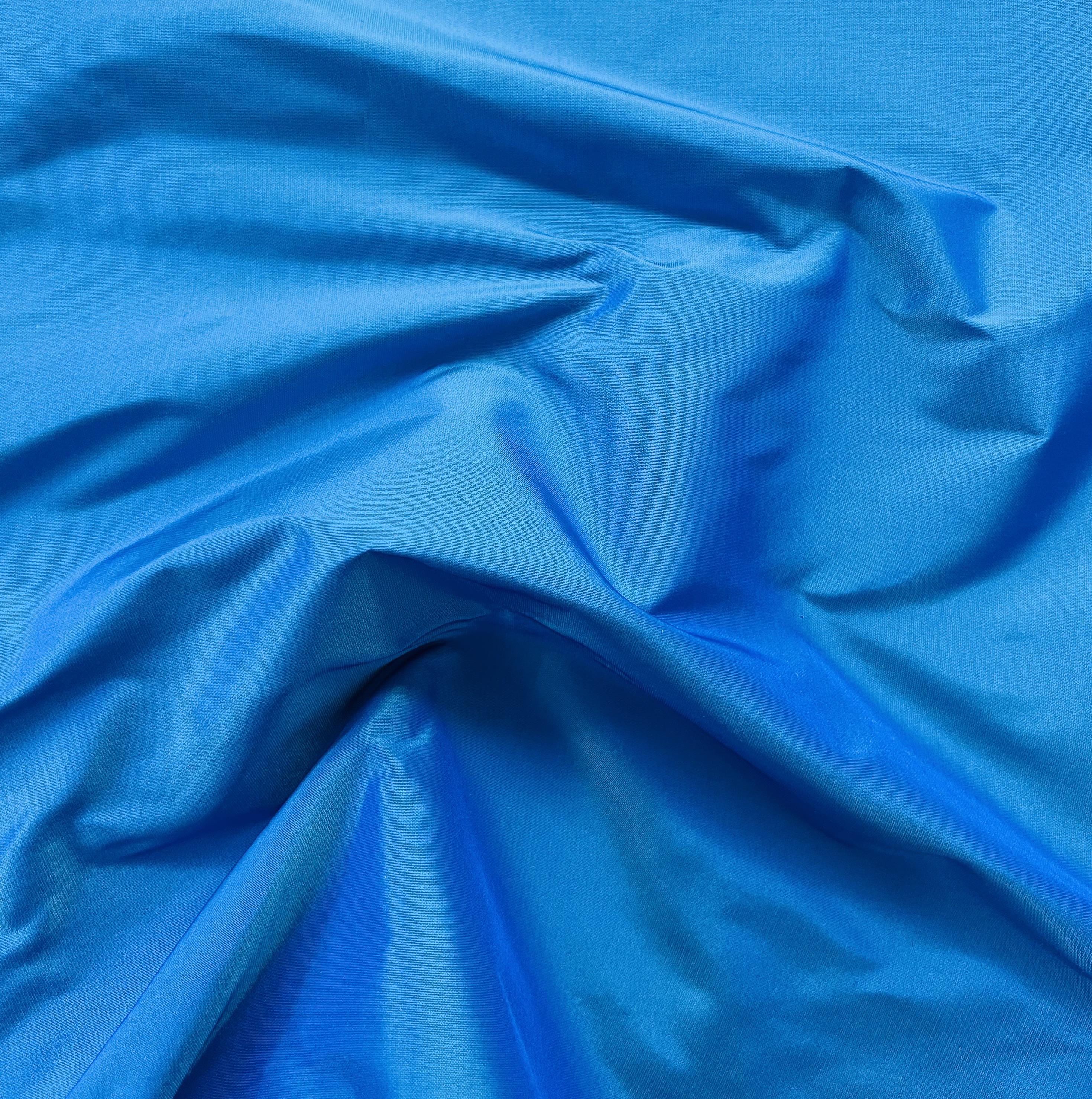 Iridescent Silk Taffeta in Royal/Aqua