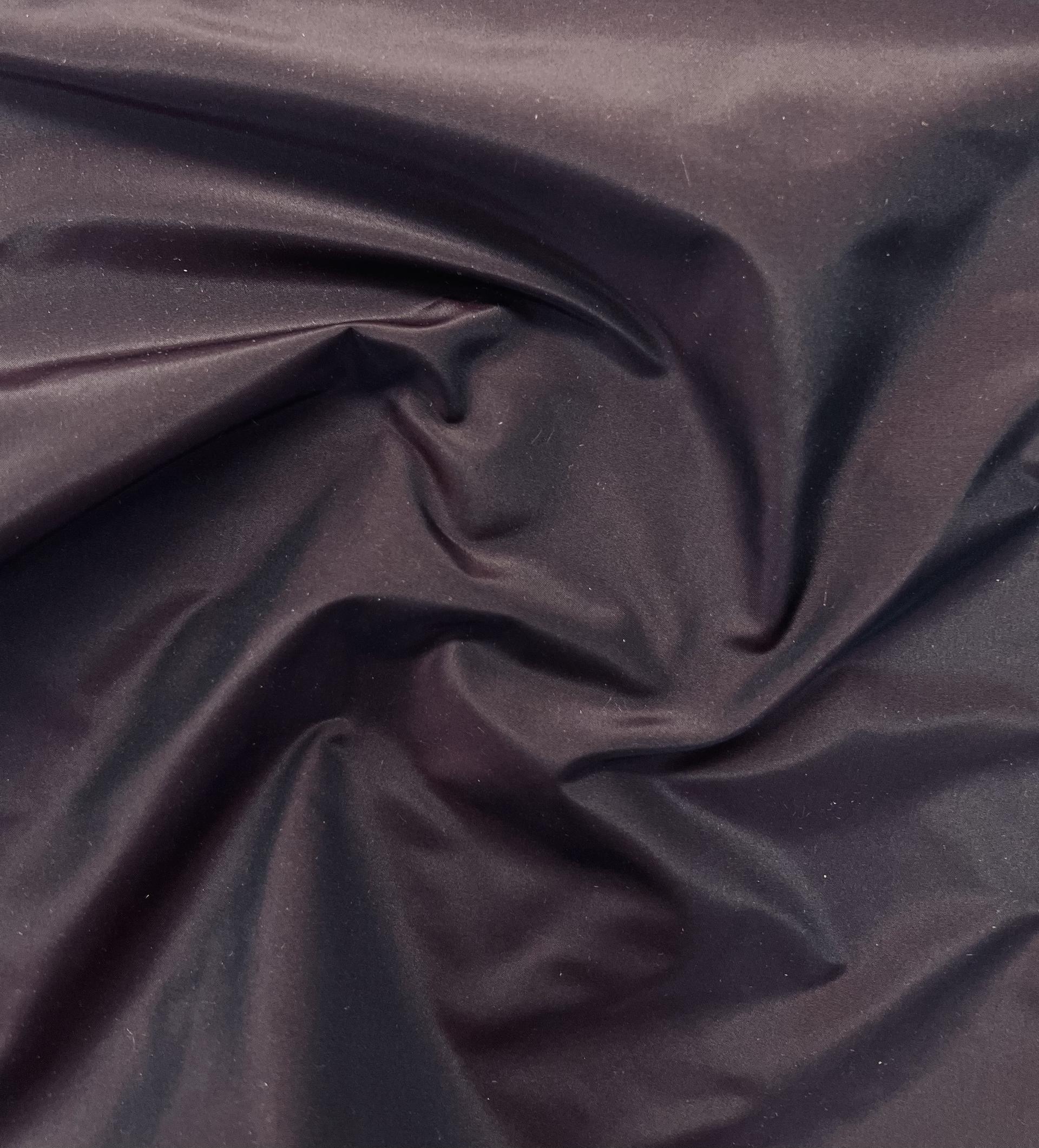 Iridescent Silk Taffeta in Burgundy/Black