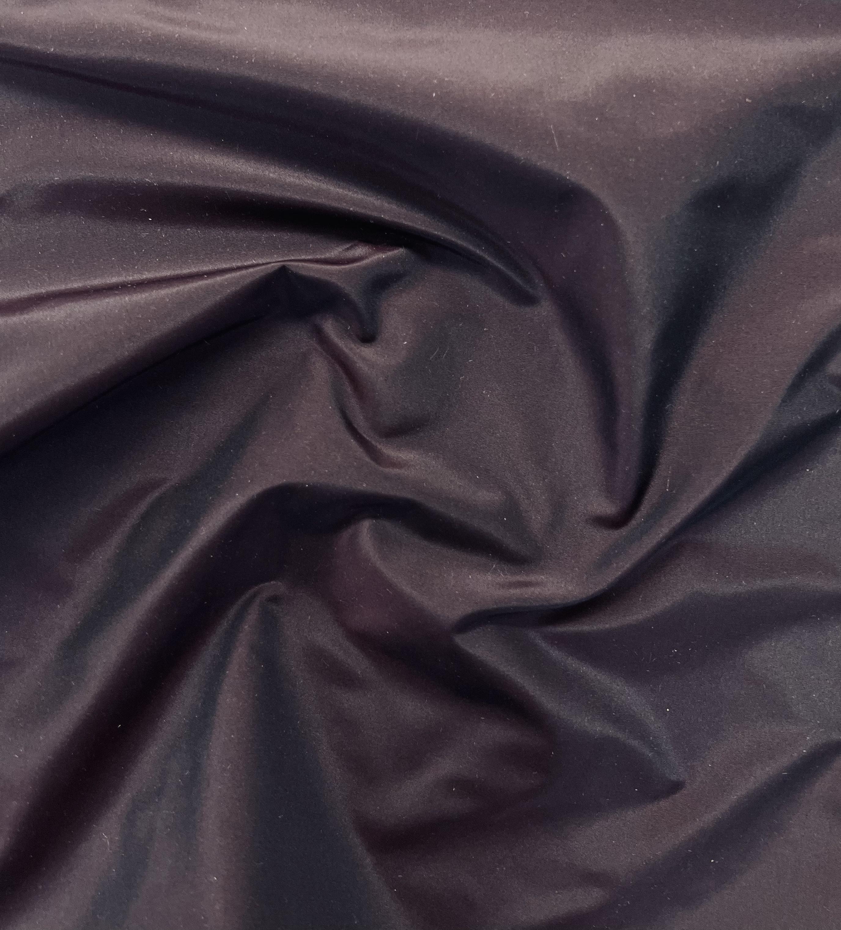 Iridescent Silk Taffeta in Burgundy/Black