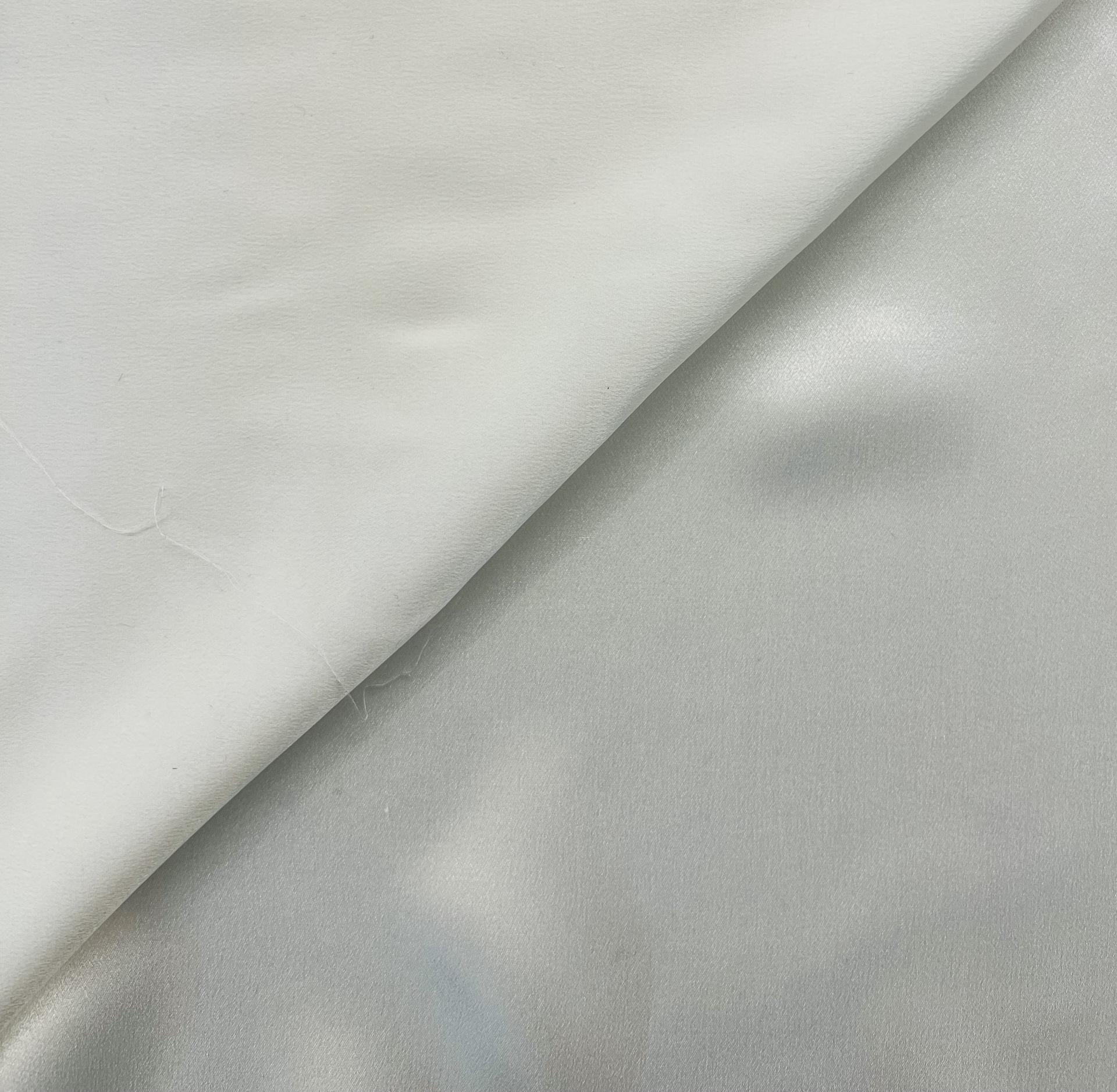 Silk Satin Georgette in White