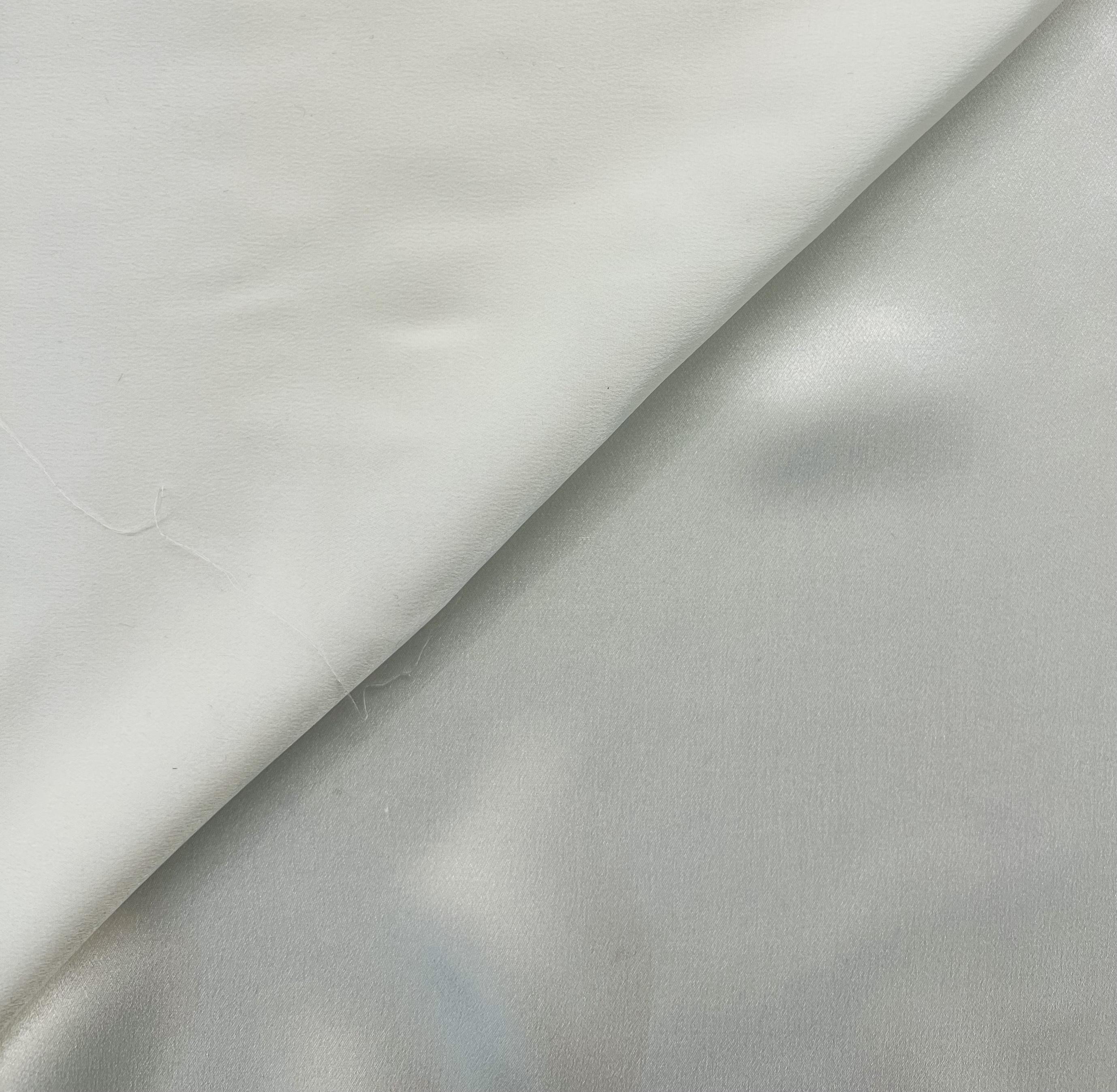 Silk Satin Georgette in White