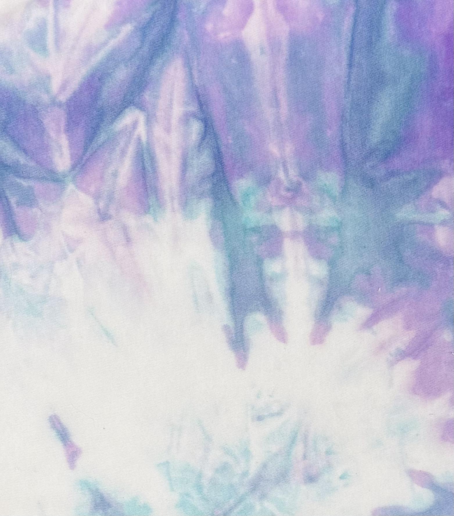 Tye Dye Cotton Terry Cloth in Purple, White, and Blue