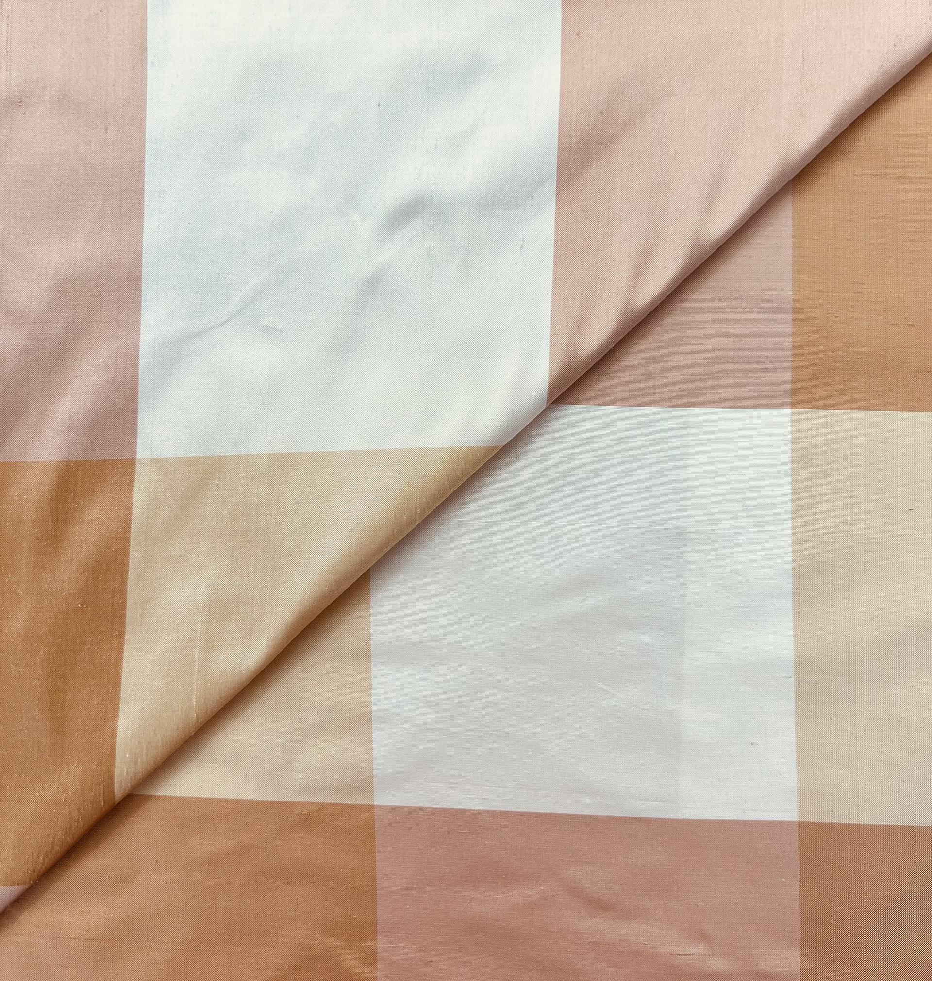 Pure Silk Shantung Large Size Gingham