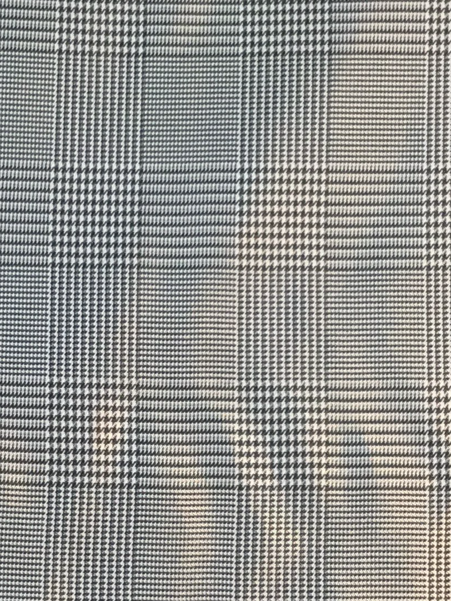 100% Polyester Glen Plaid Lining in Black/White