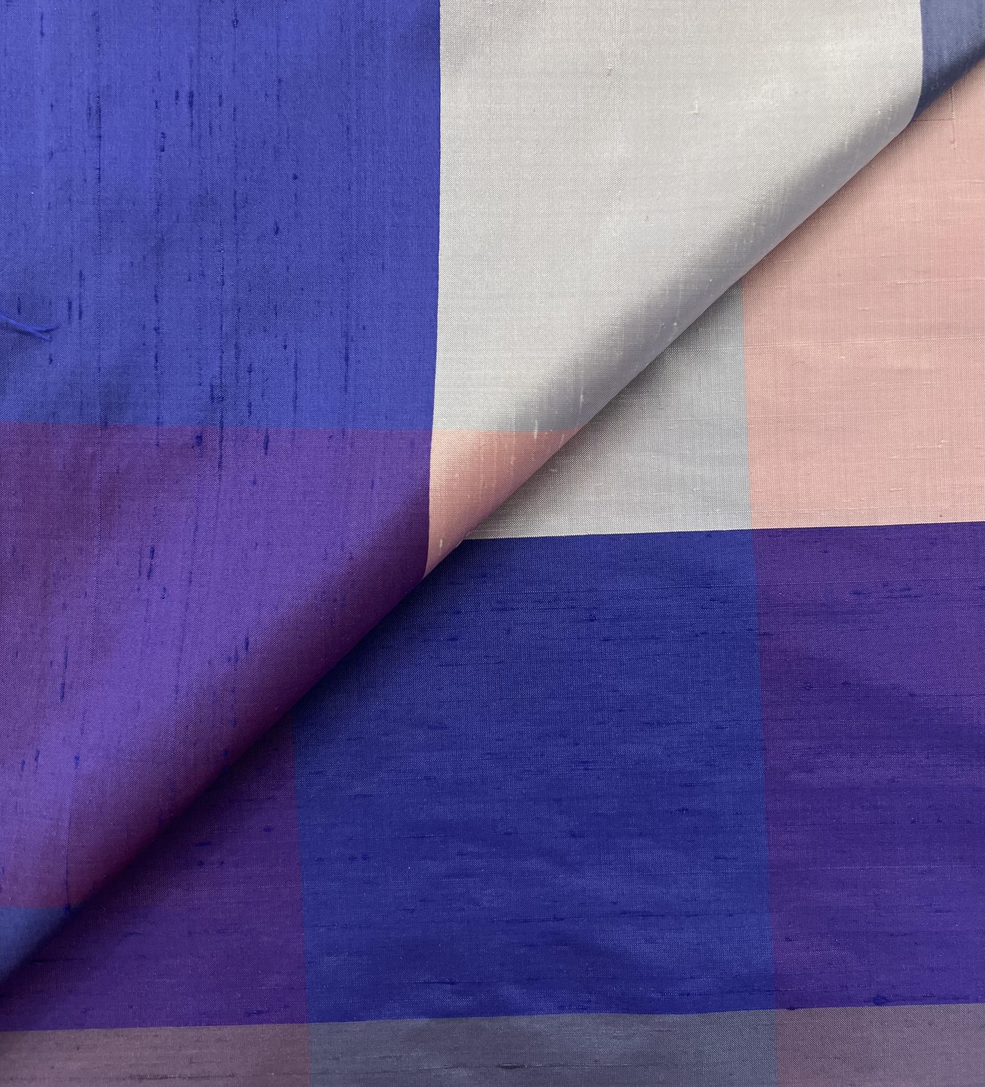 Pure Silk Shantung Gingham