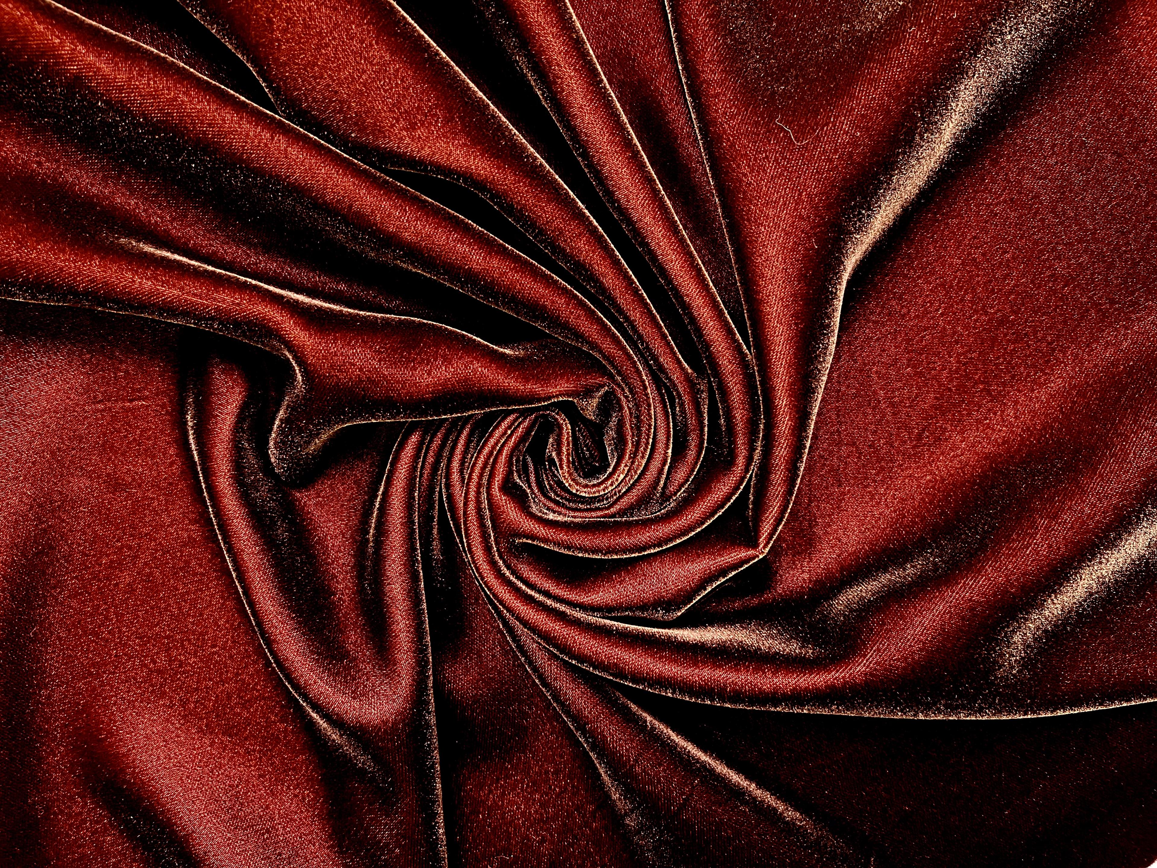 56% Acetate/ 44% Rayon Velvet in Chocolate/Sienna