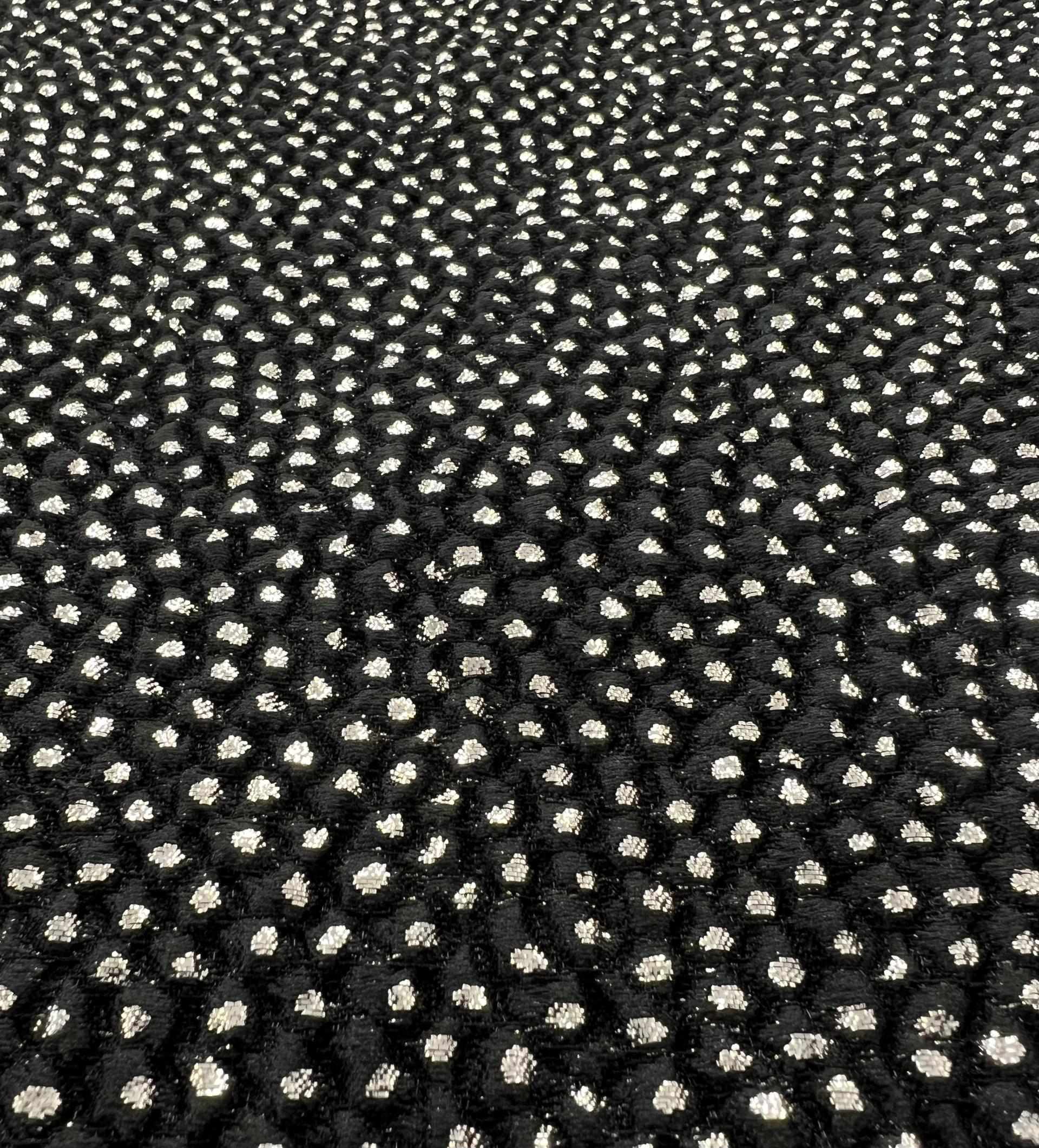 Jacquard Metallic Brocade in Black