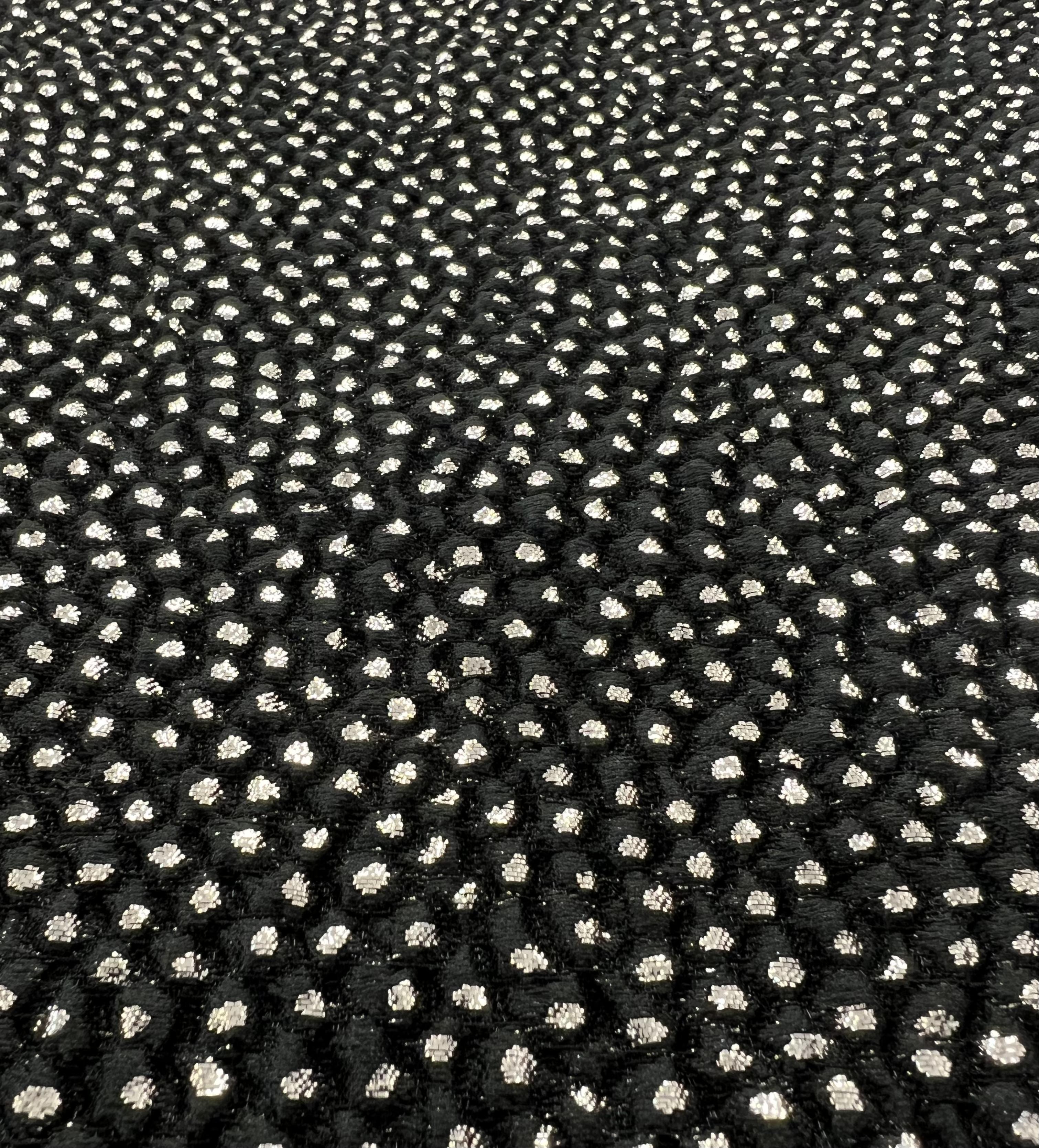 Jacquard Metallic Brocade in Black