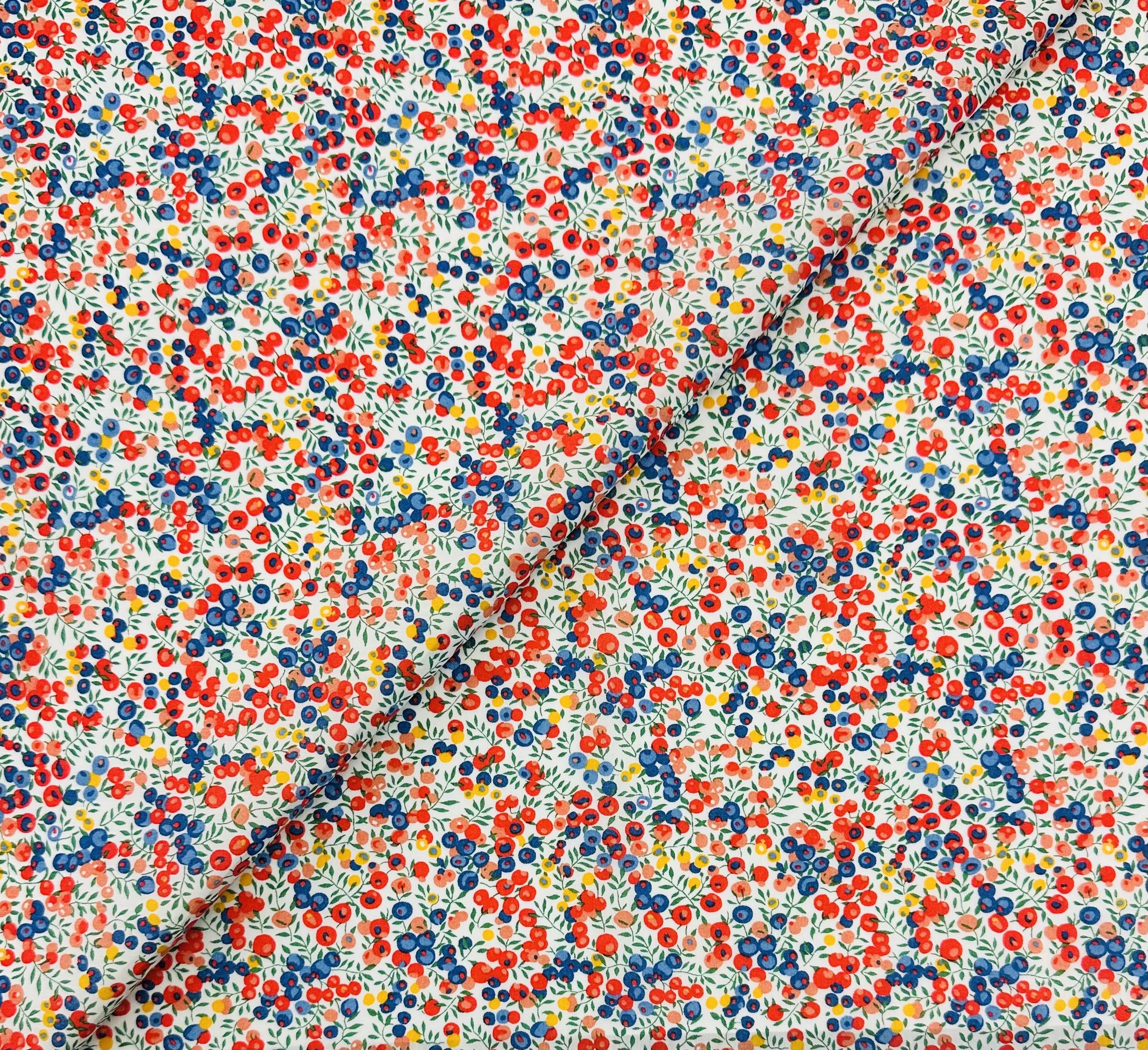 Liberty Cotton Lawn with Leaf and Berry Print in Multi