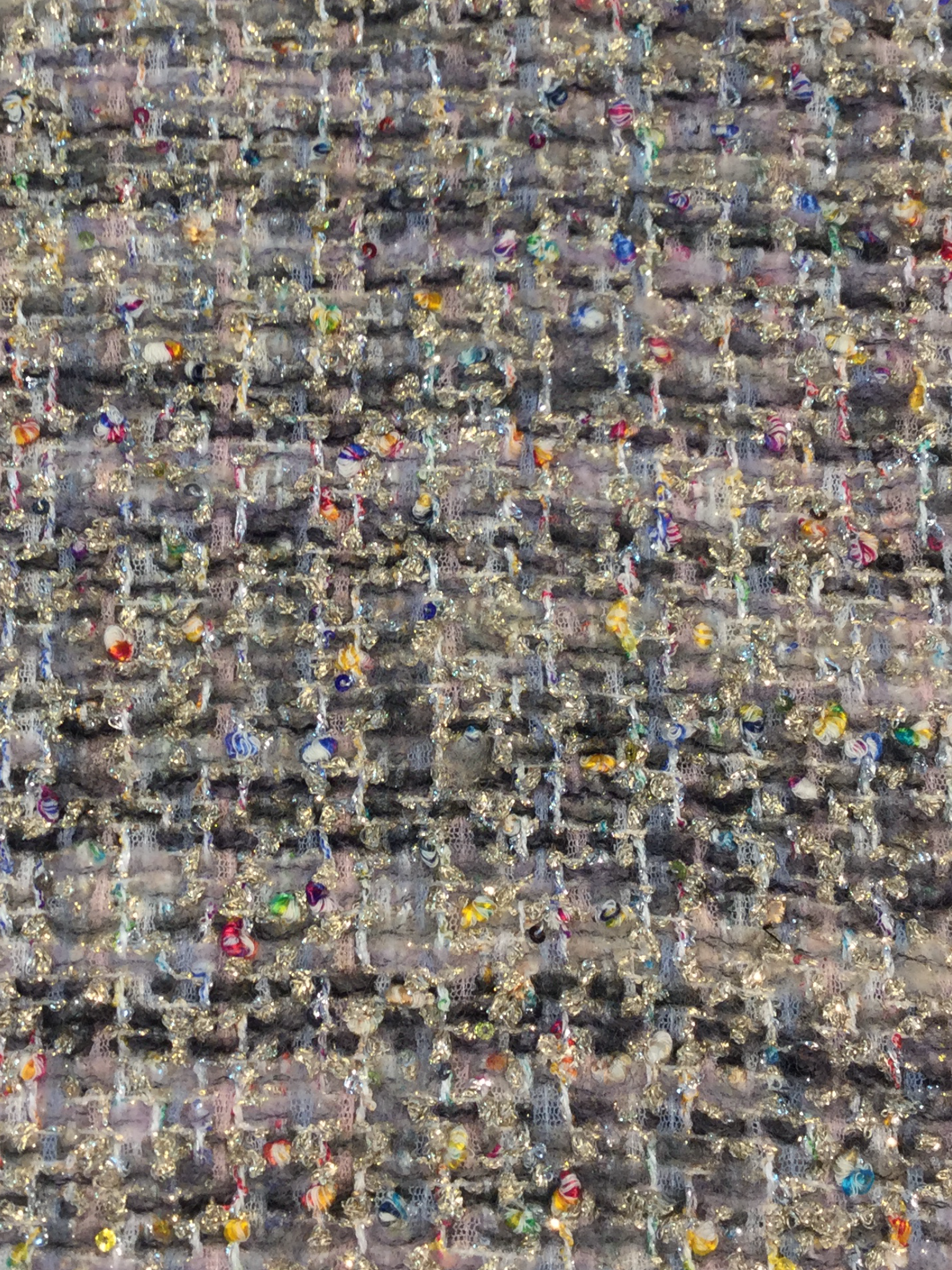 Italian Wool Mohair Metallic Couture Tweed in Lavender Grey Multi