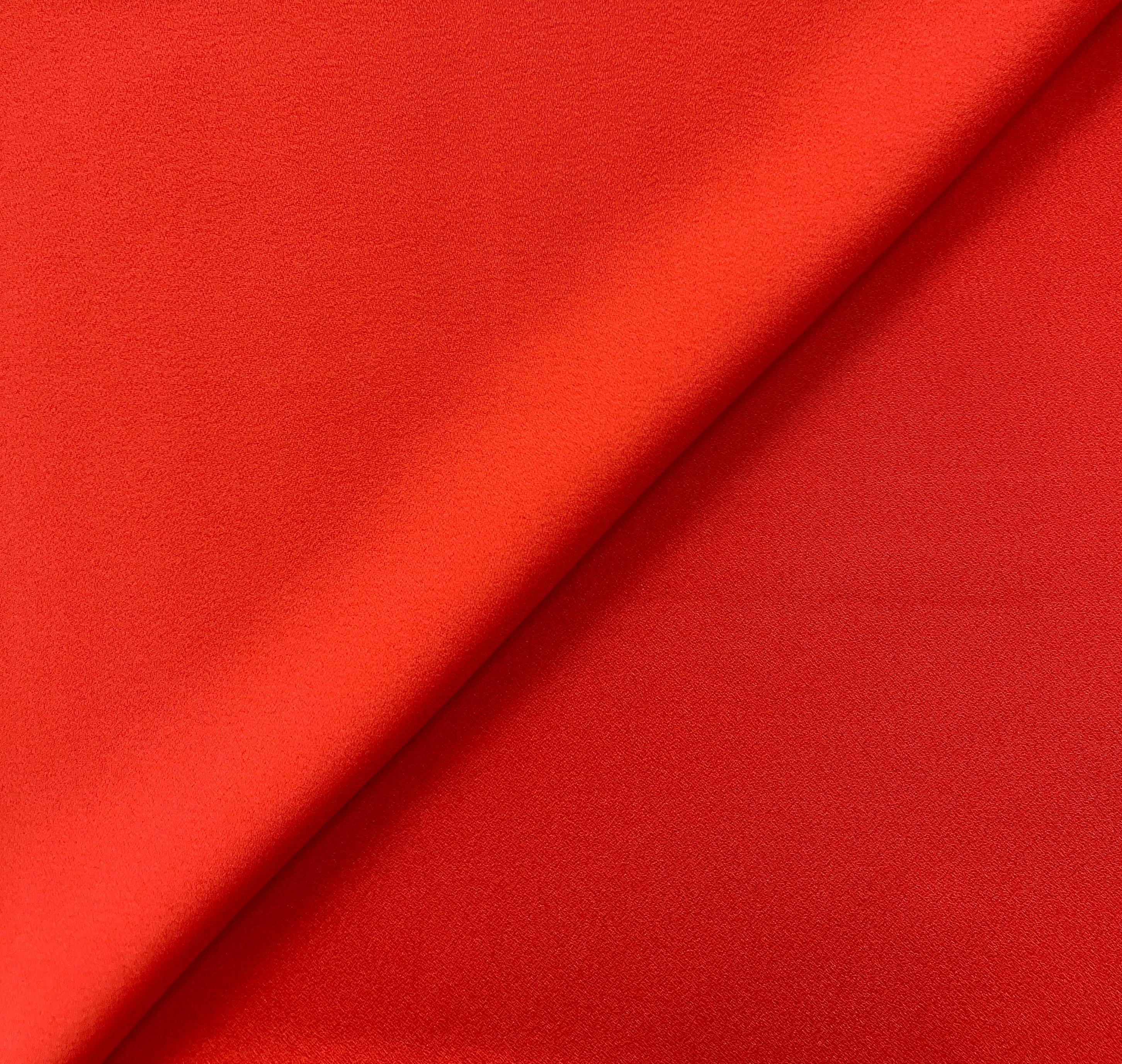 Viscose Crepe Back Satin in Persimmon
