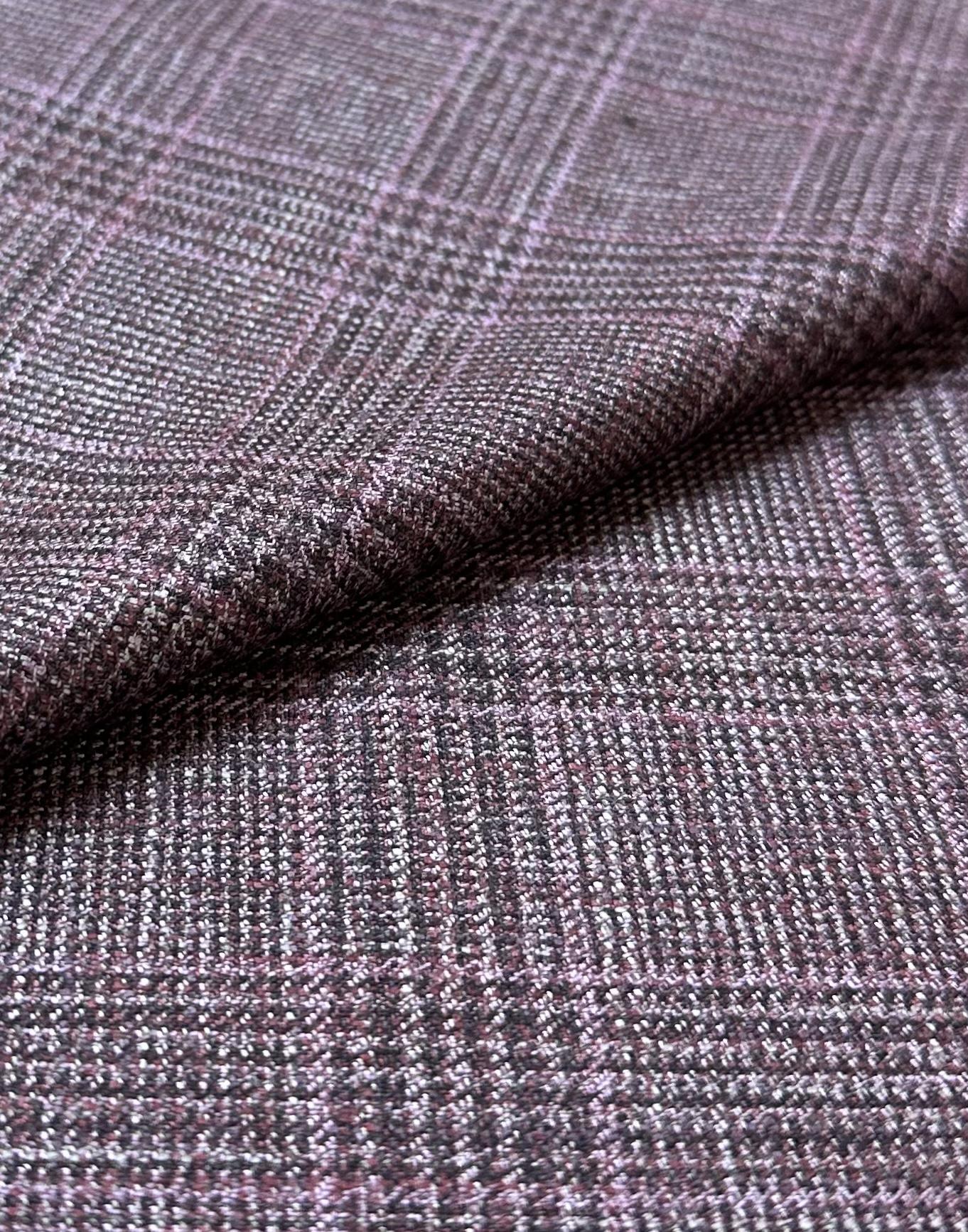 Made in Italy Wool Bamboo Plaid in Wine