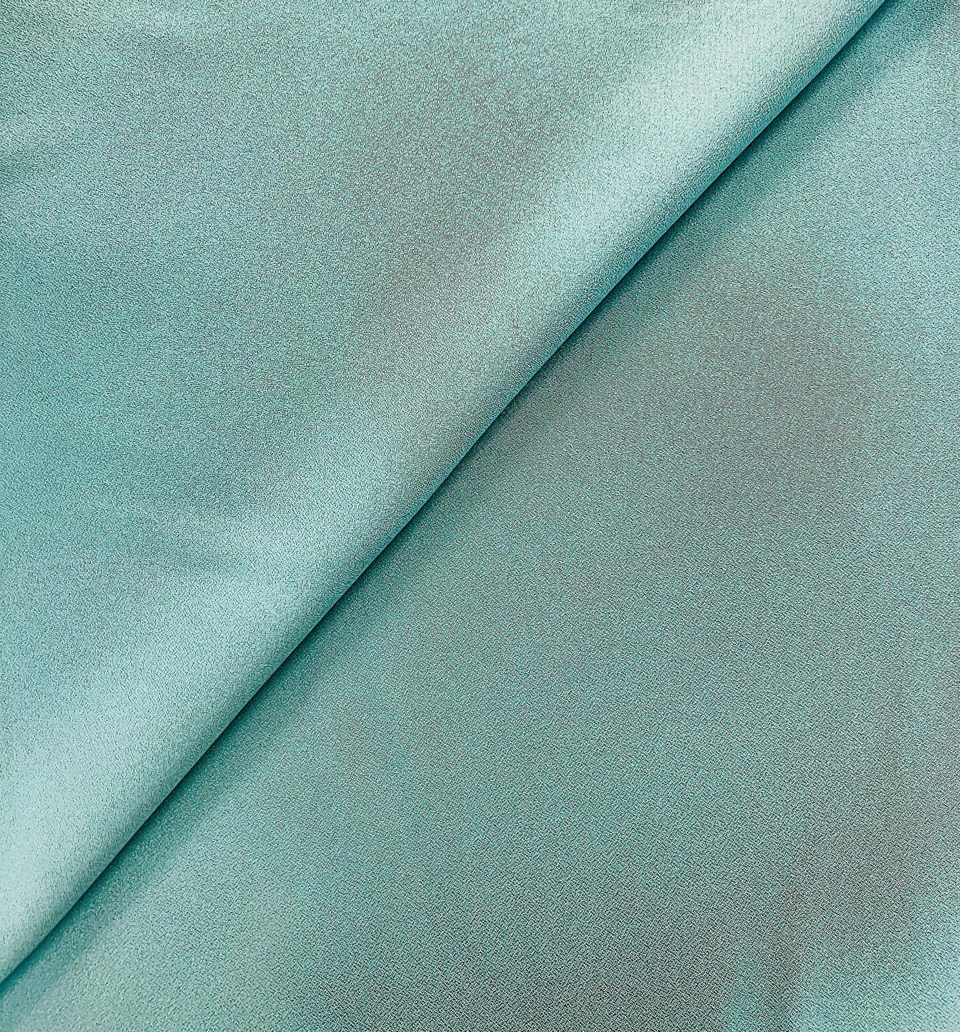 Viscose Crepe Back Satin in Aquamarine