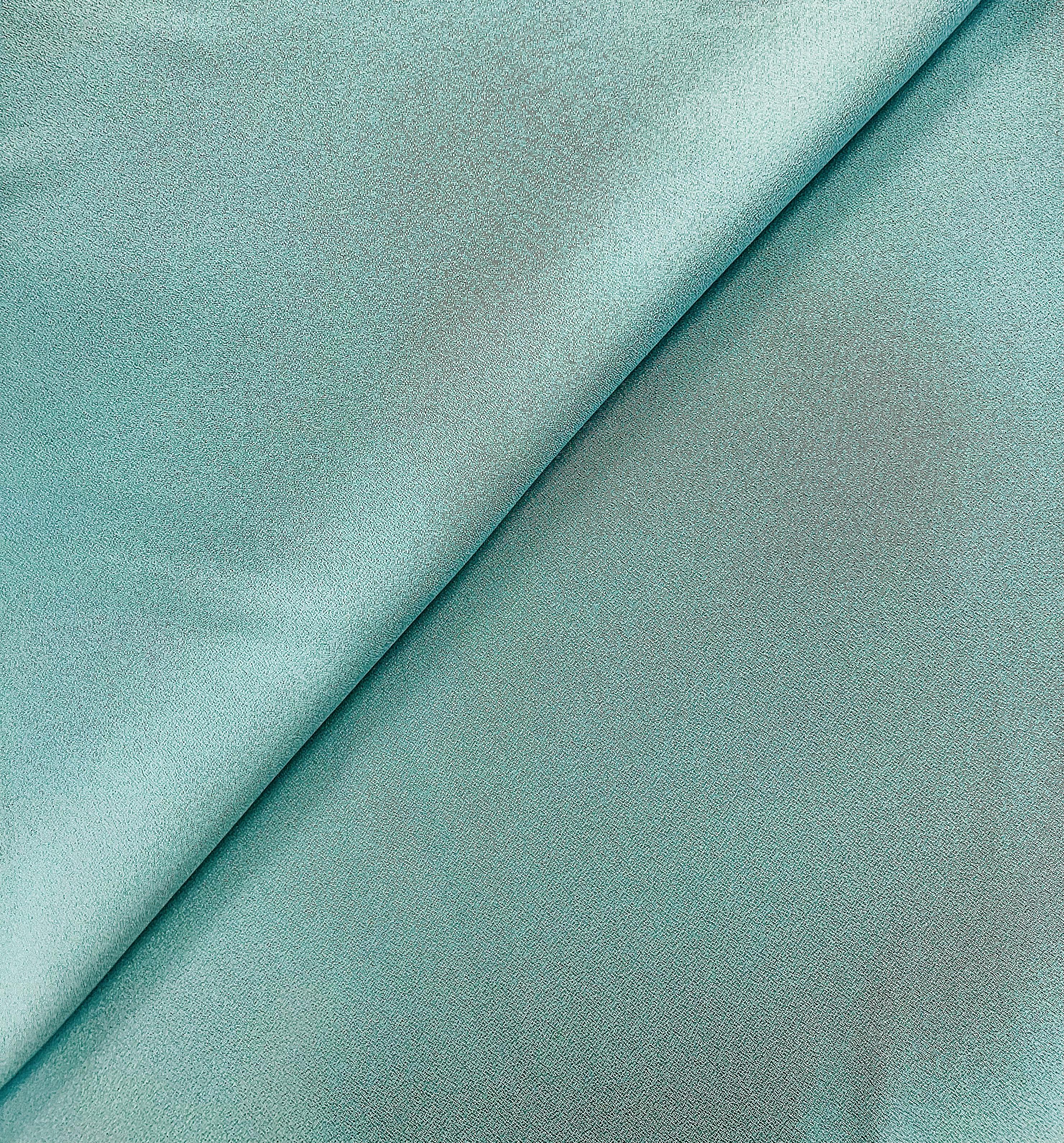 Viscose Crepe Back Satin in Aquamarine