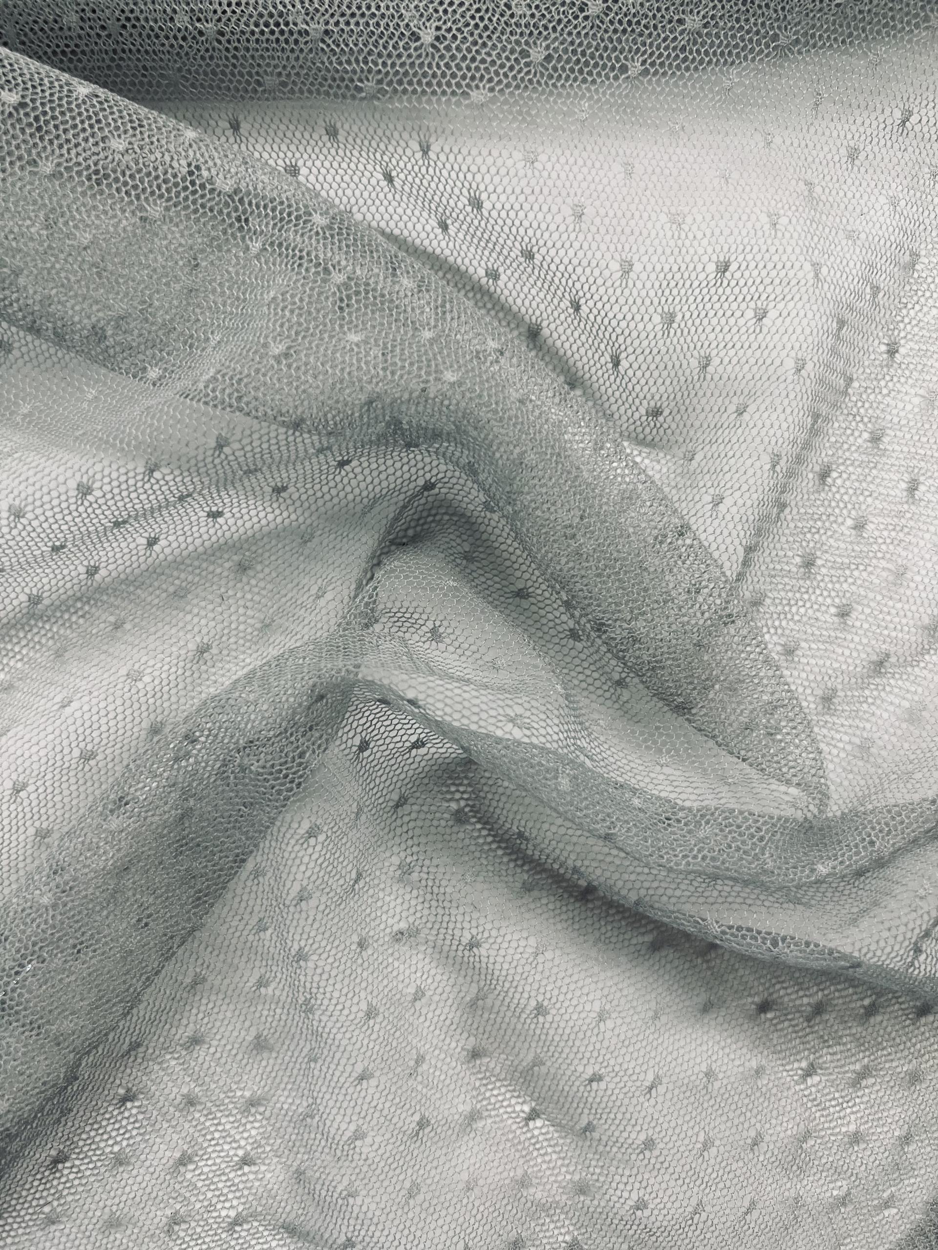 Point D'Esprit in Grey