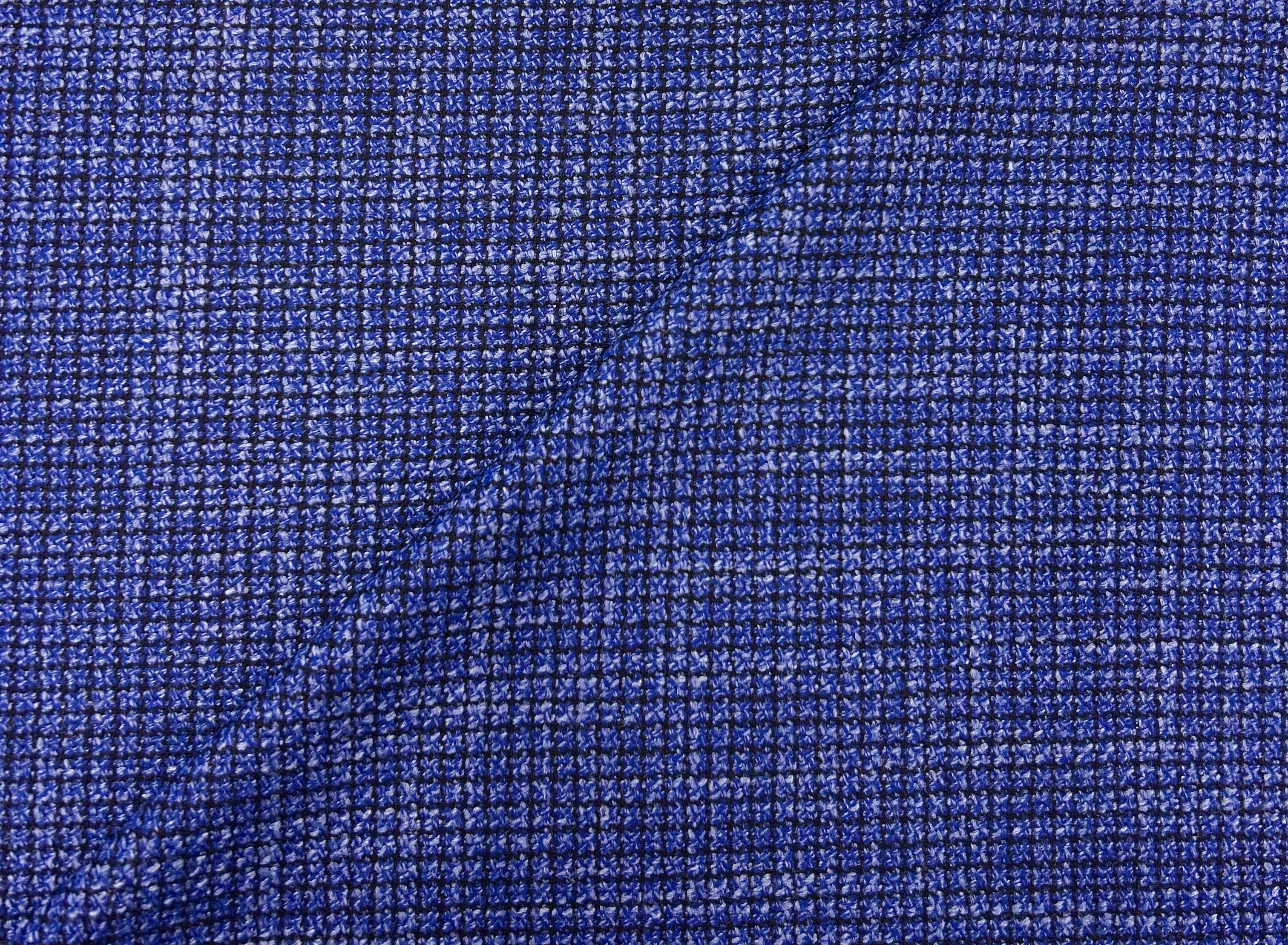 Italian Silk Wool Blend Tweed in Blue