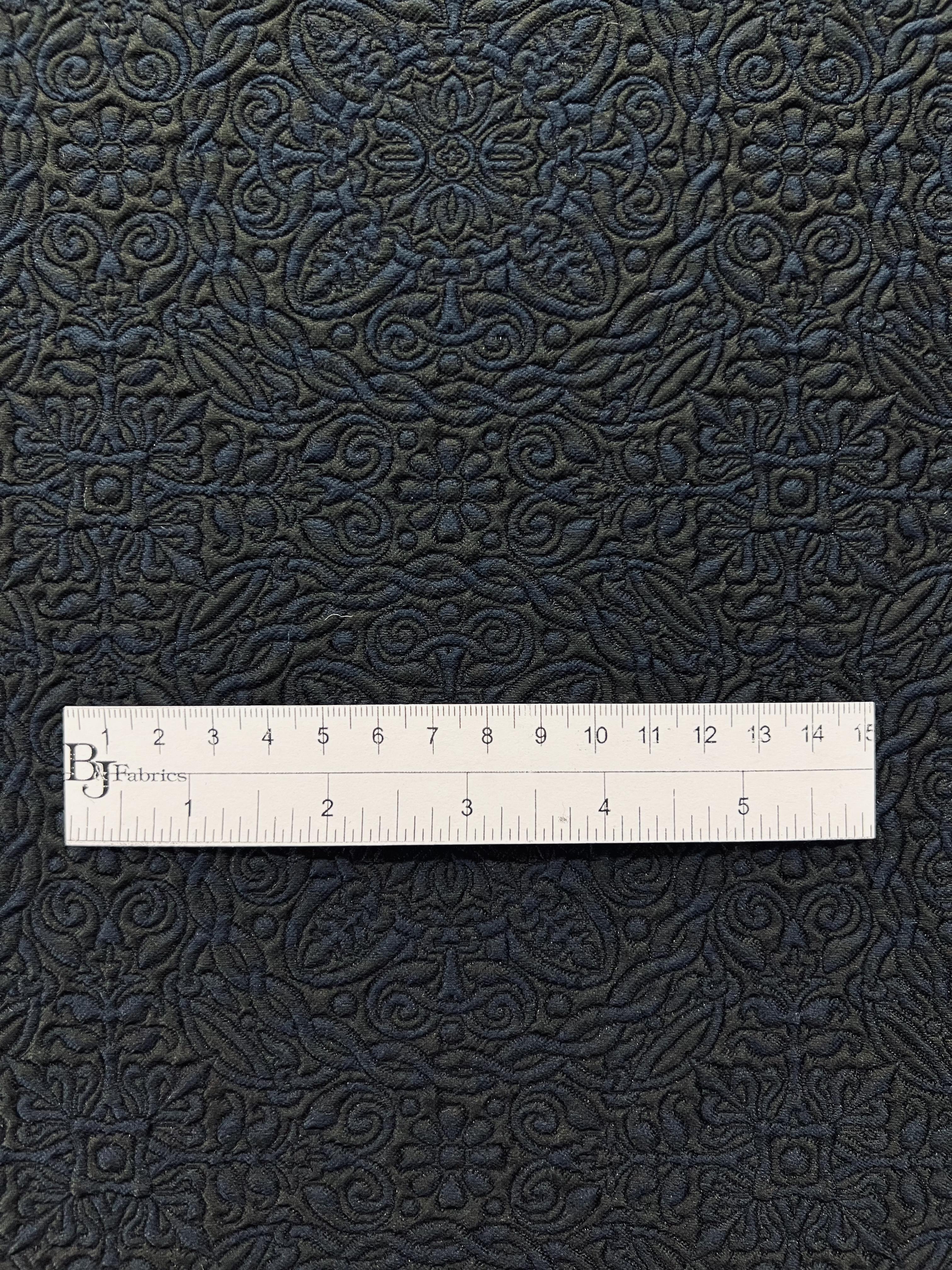 Celtic Style Brocade in Black & Navy