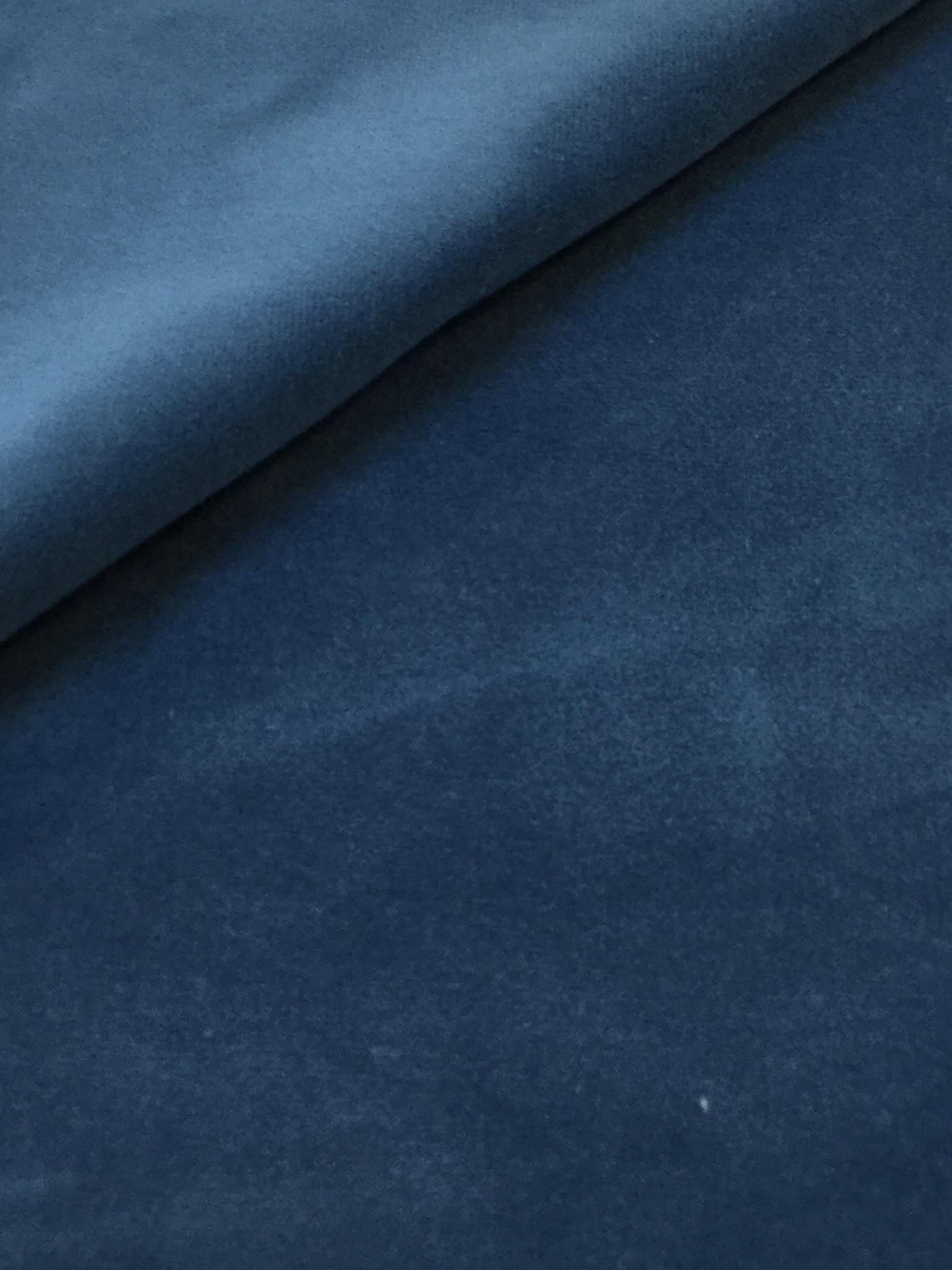 Flameproof Upholstery Cotton Velvet in Cobalt