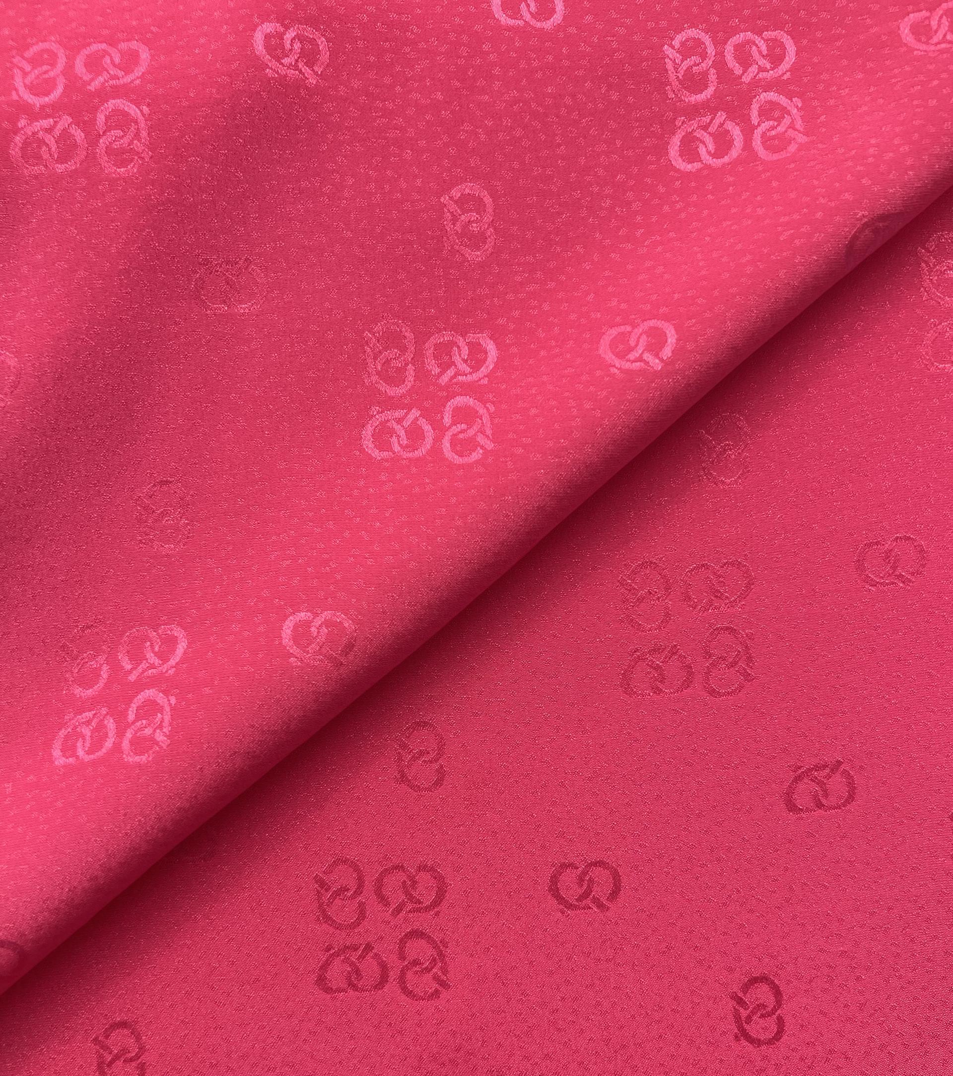 Vintage silk Jacquard in Flamingo Pink