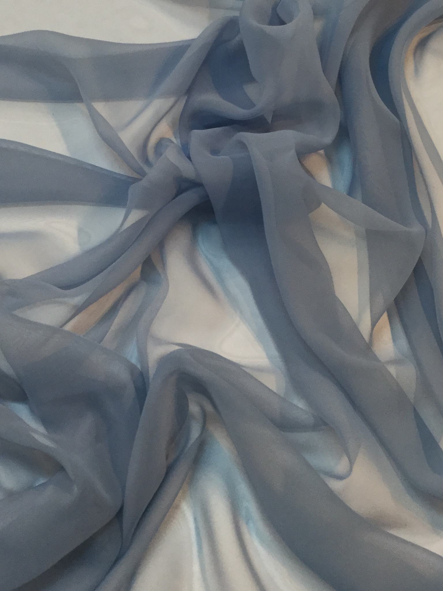 Polyester Chiffon in Wedgewood