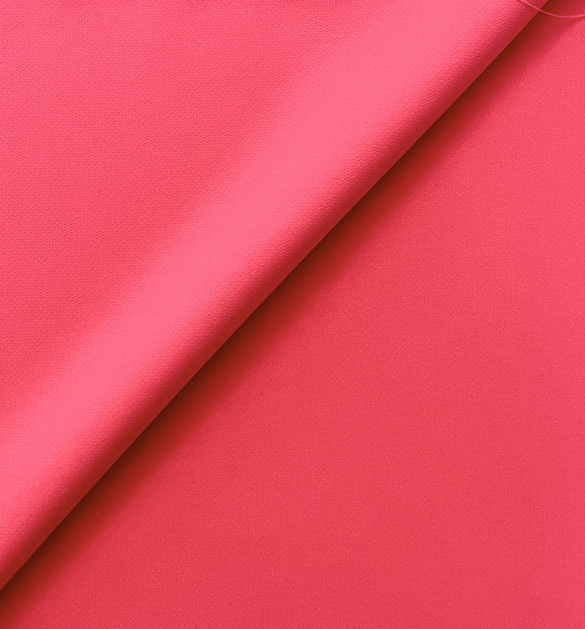 Polyester Stretch Crepe in Florescent Coral Pink