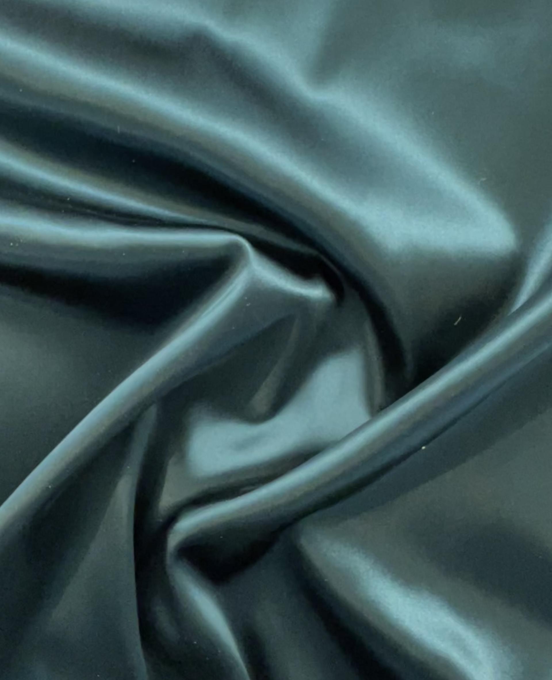 Italian Acetate Stretch Satin in Dark Teal