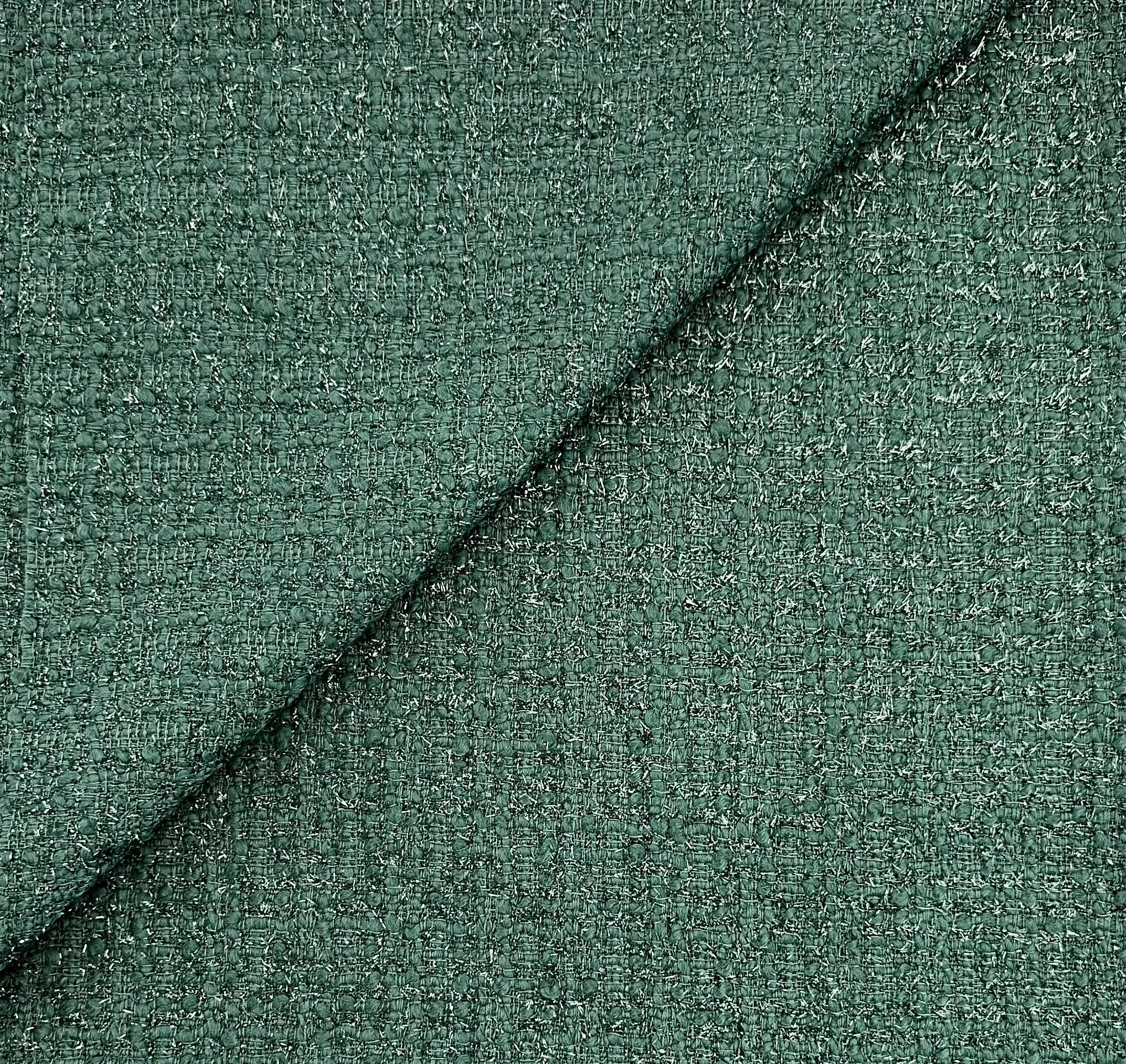Italian Wool Nylon Lurex Tweed in Green