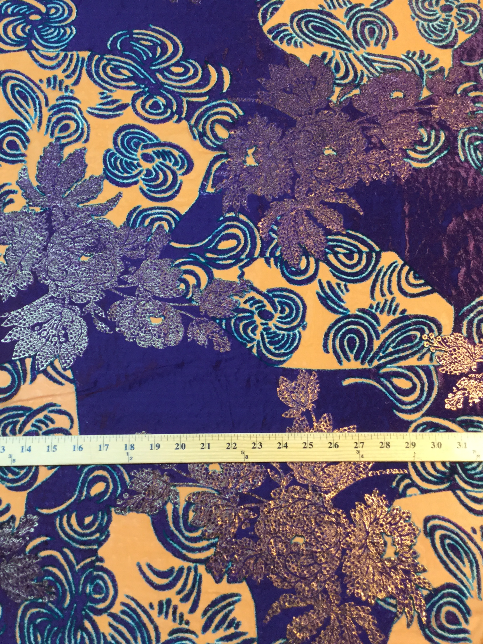 Silk and Rayon Burnout Velvet