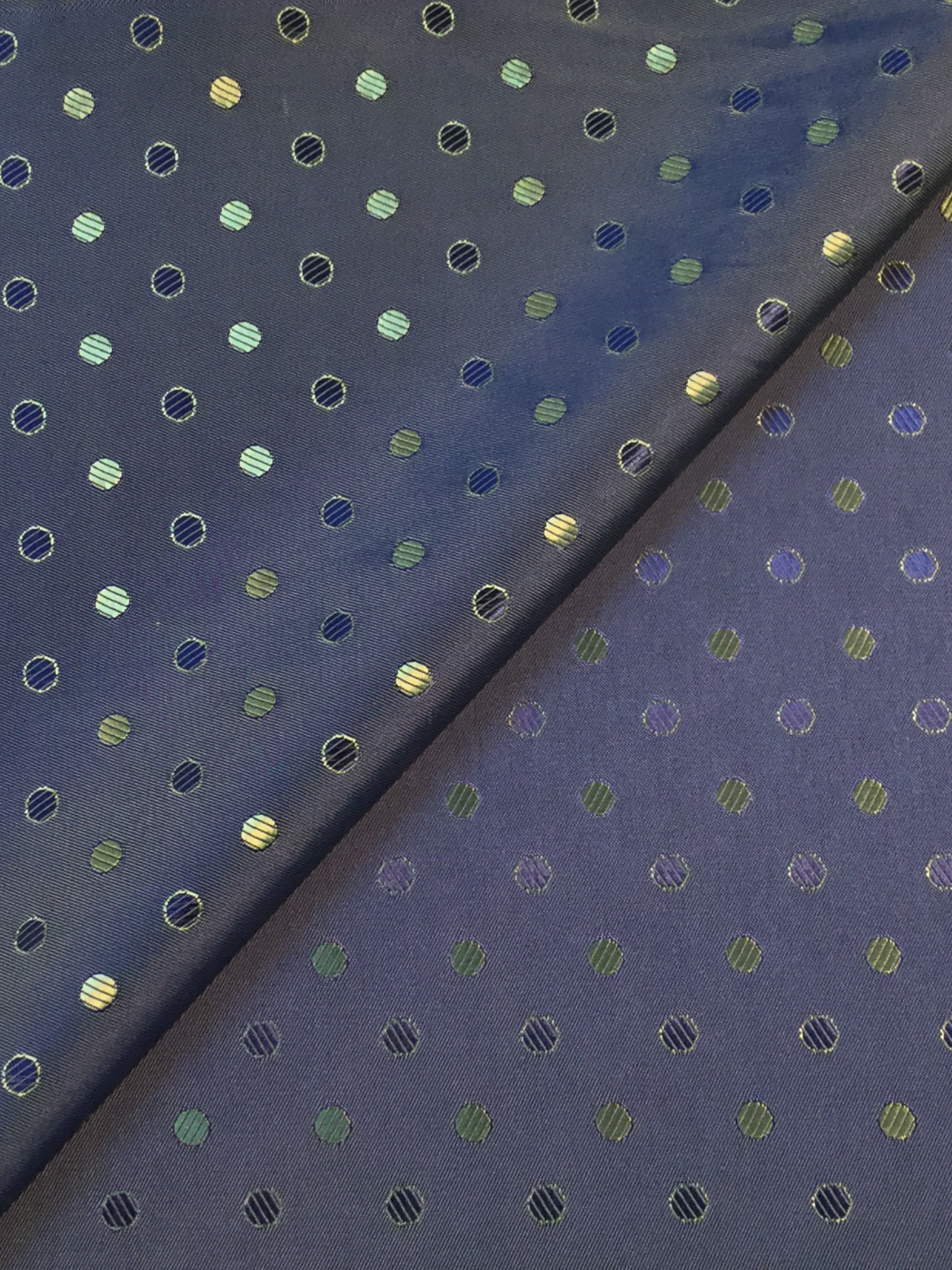 Novelty Jacquard Lining in Green/Cobalt w/ Dots