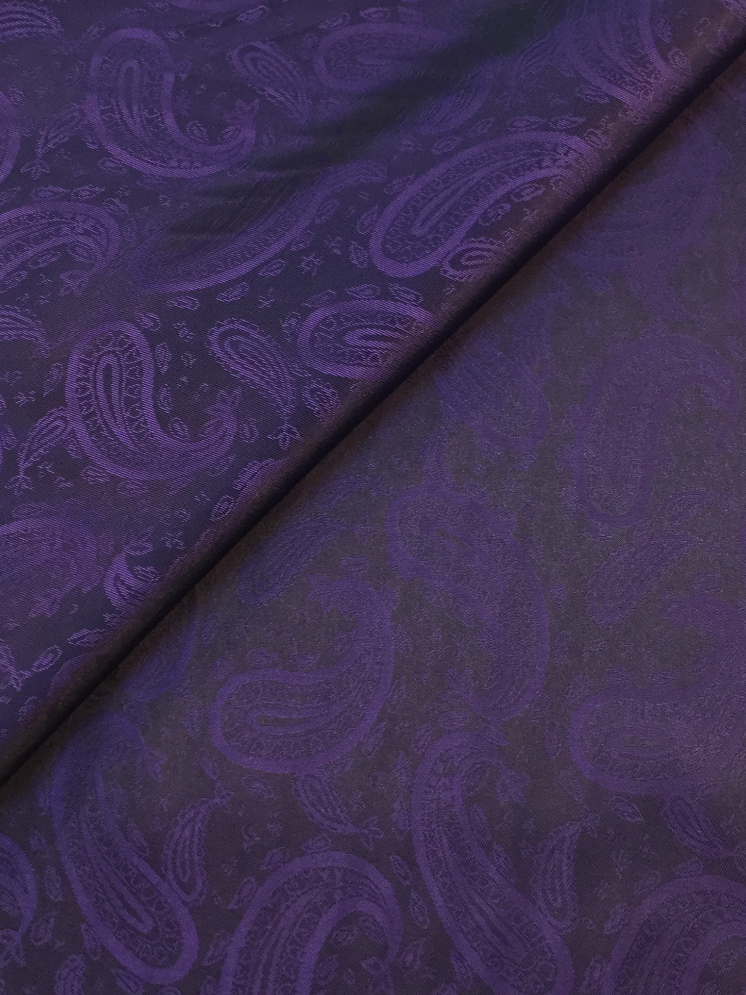 Novelty Jacquard Lining in Purple Haze w/ Paisleys