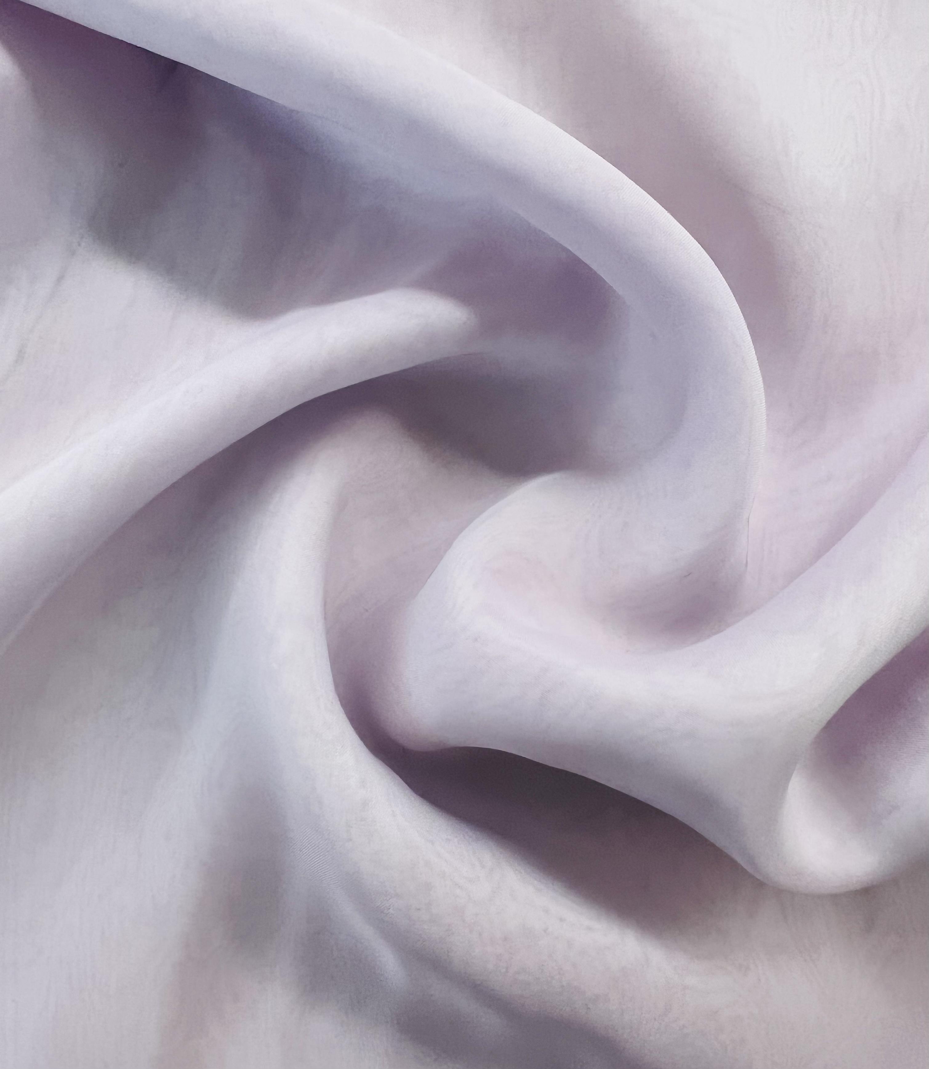 Iridescent Silk Chiffon in Blush Pink/Silver