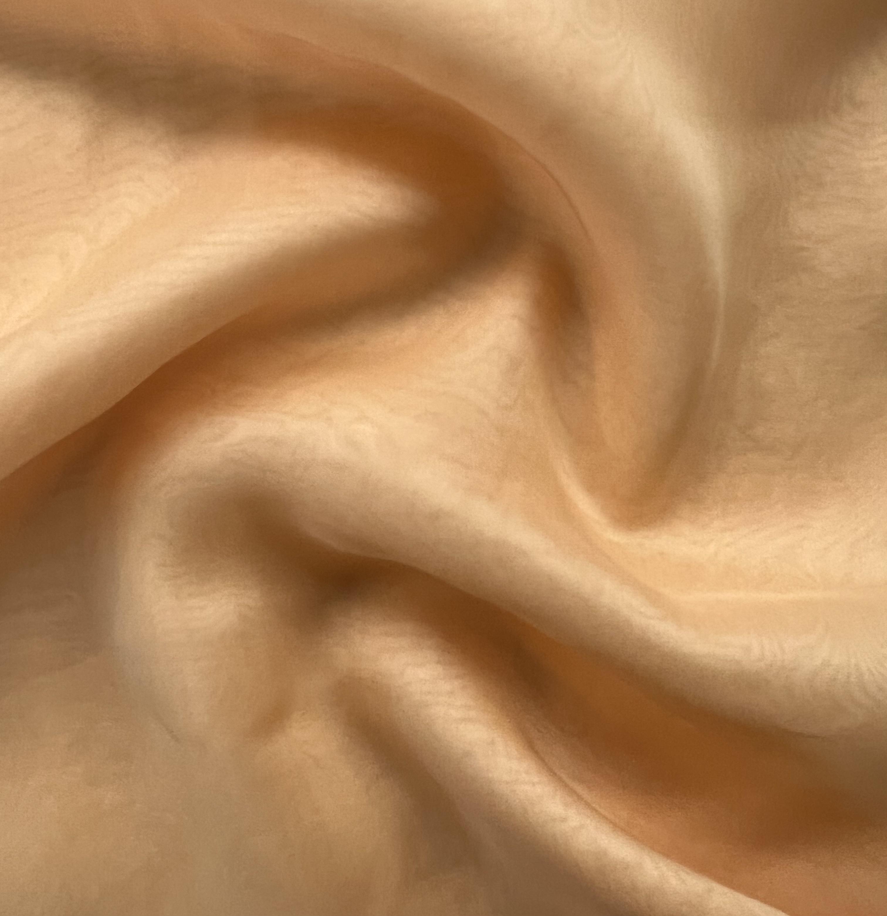 Iridescent Silk Chiffon in Yellow Peach