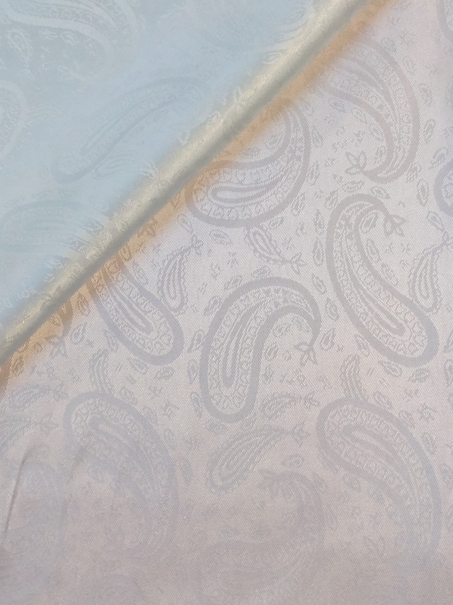 Novelty Jacquard Lining in Optic White w/ Paisleys