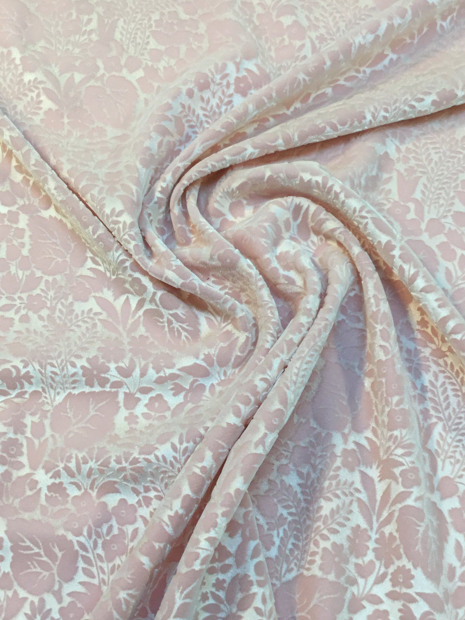 Acetate and Rayon Embossed Velvet in Dusty Rose