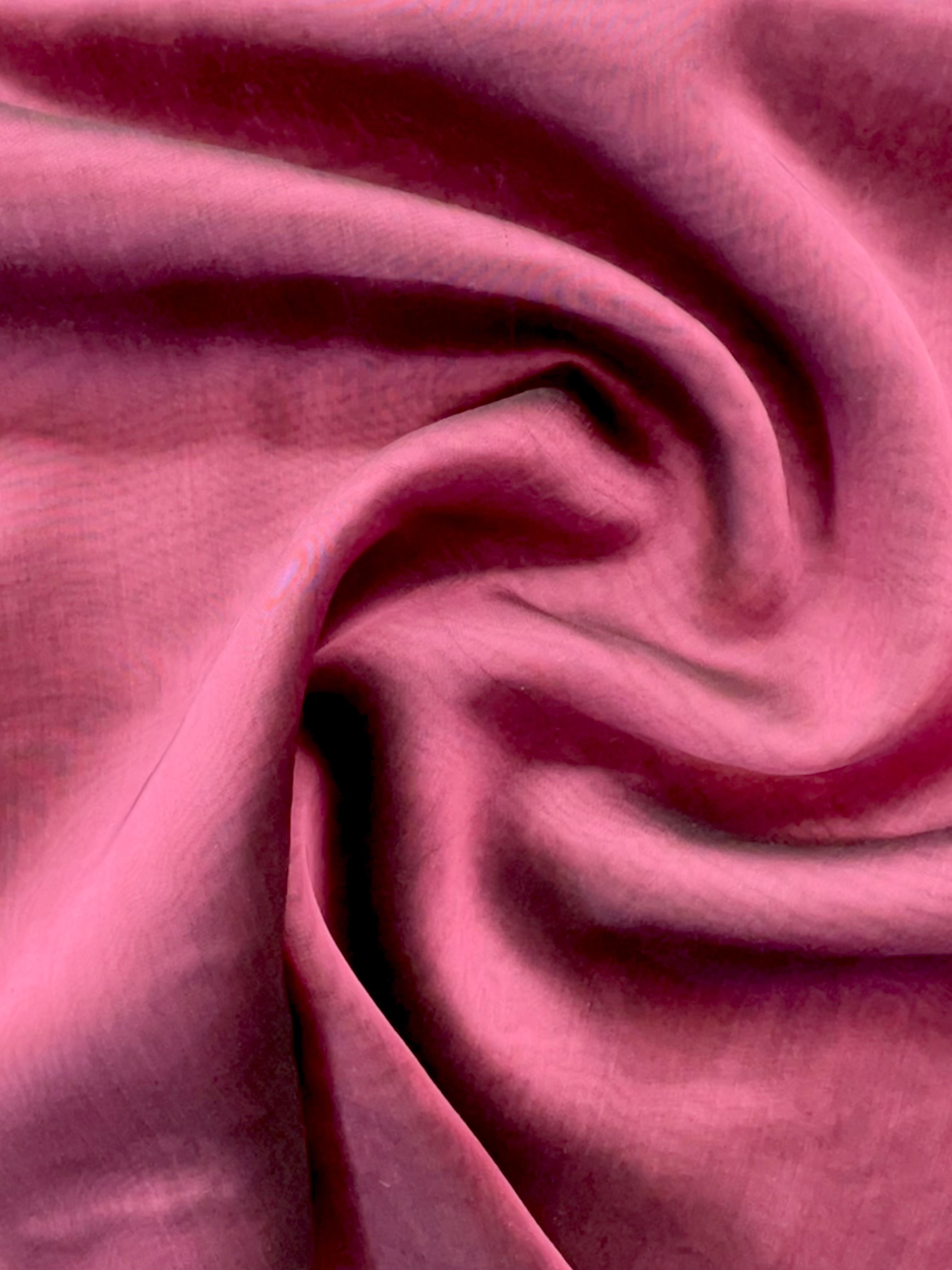 Iridescent Silk Chiffon in Coral Black