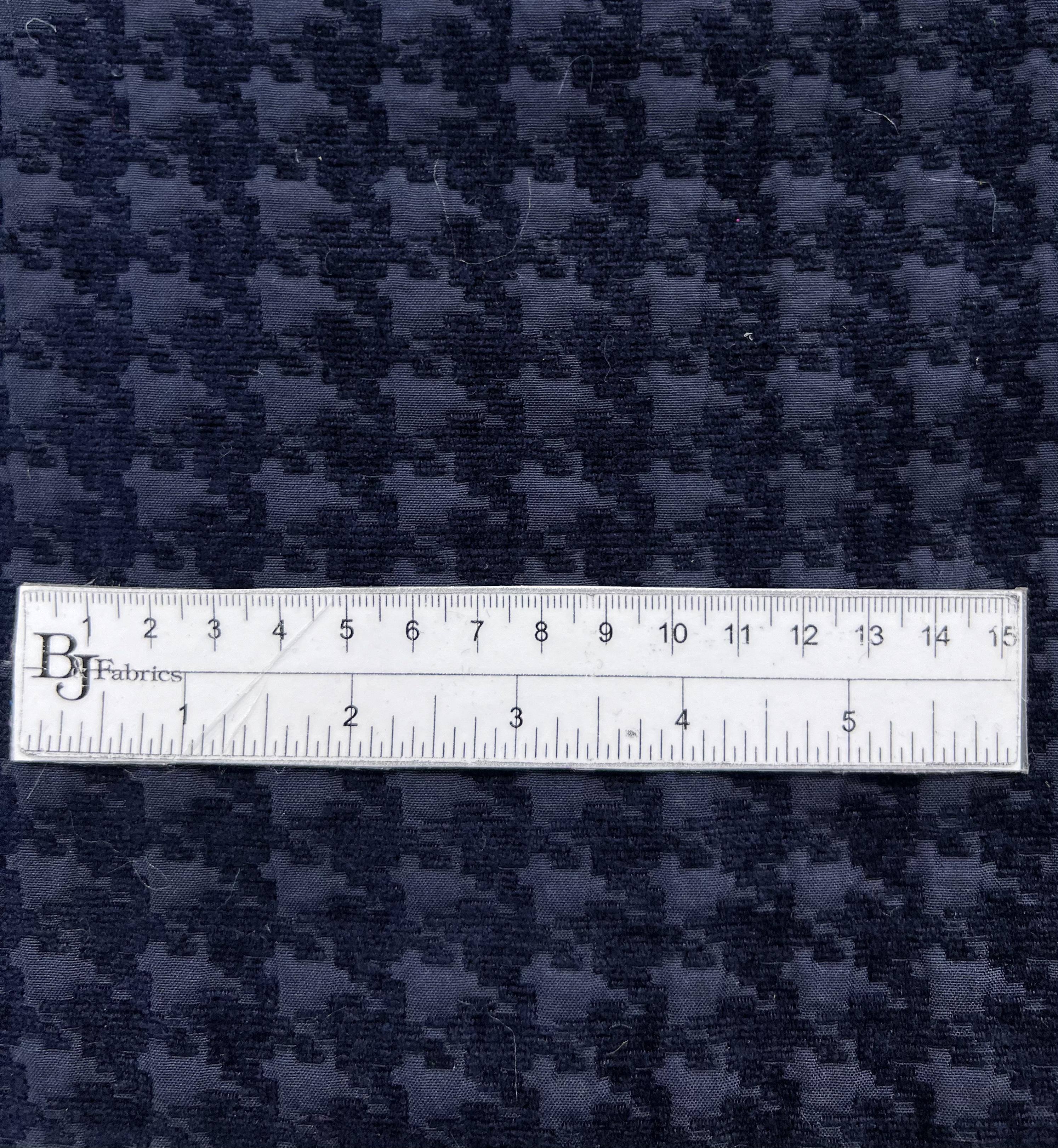 Houndstooth Chenille Brocade in Midnight