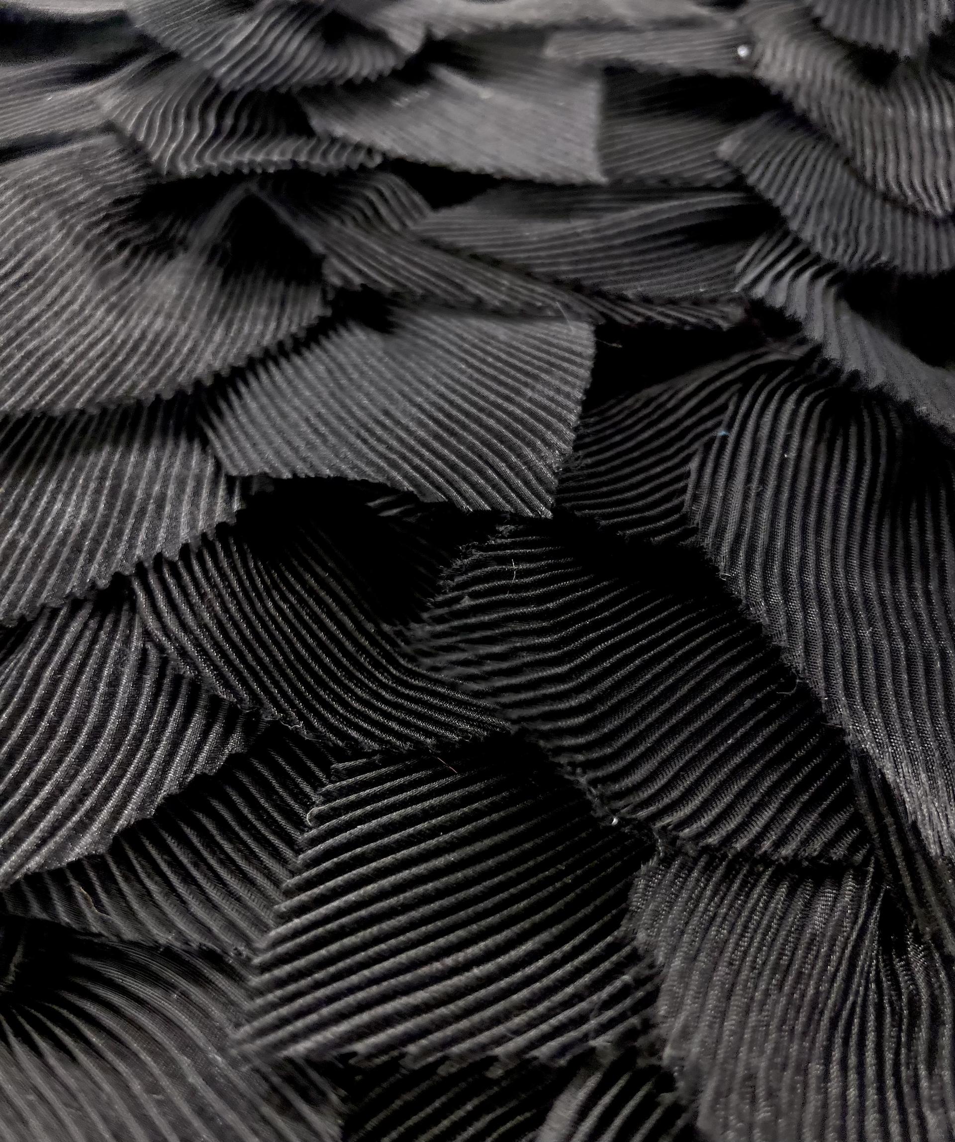 Tiered Pleated Organza Patels on Tulle in Black