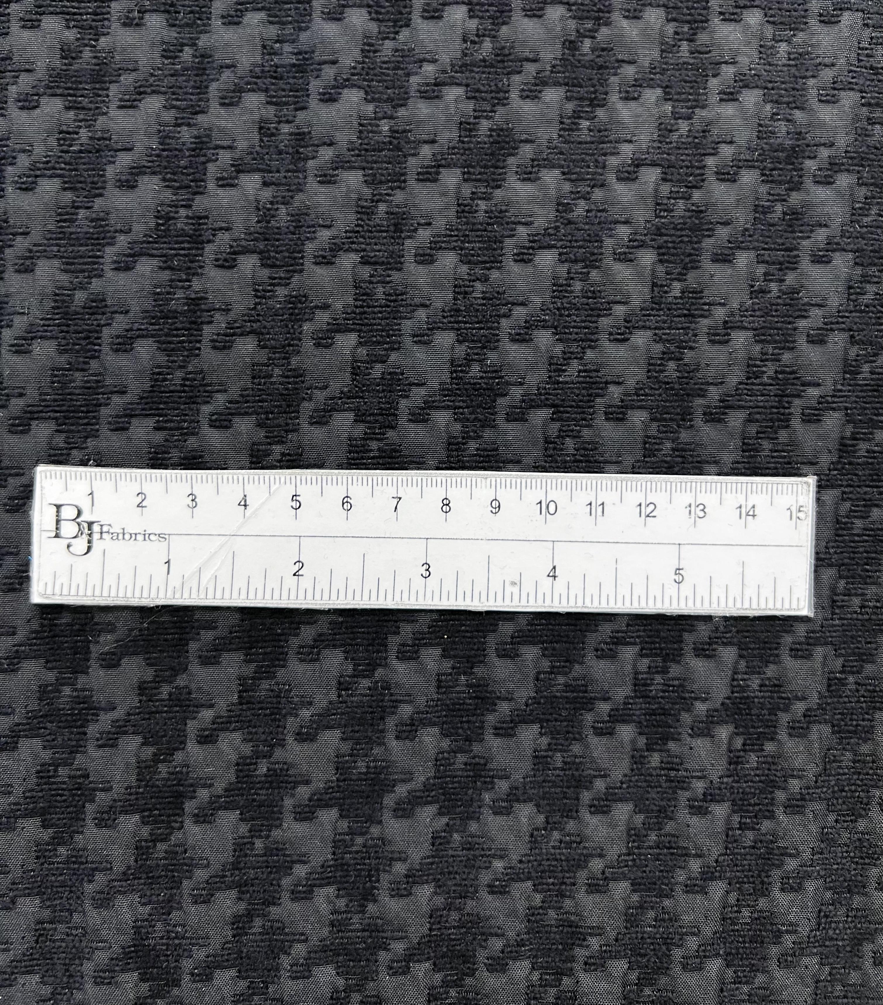 Houndstooth Chenille Brocade in Black