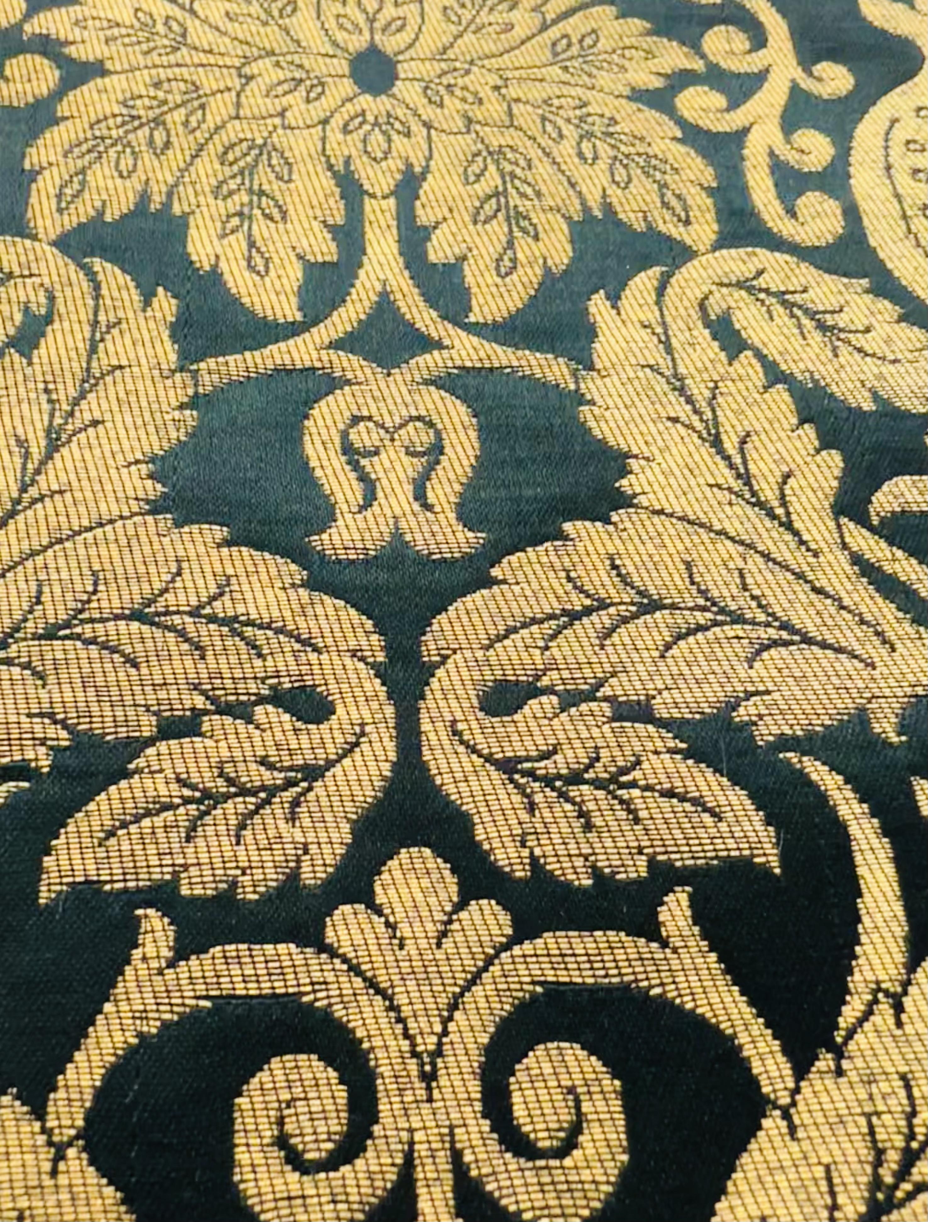 Metallic Large Floral Brocade in Black Gold