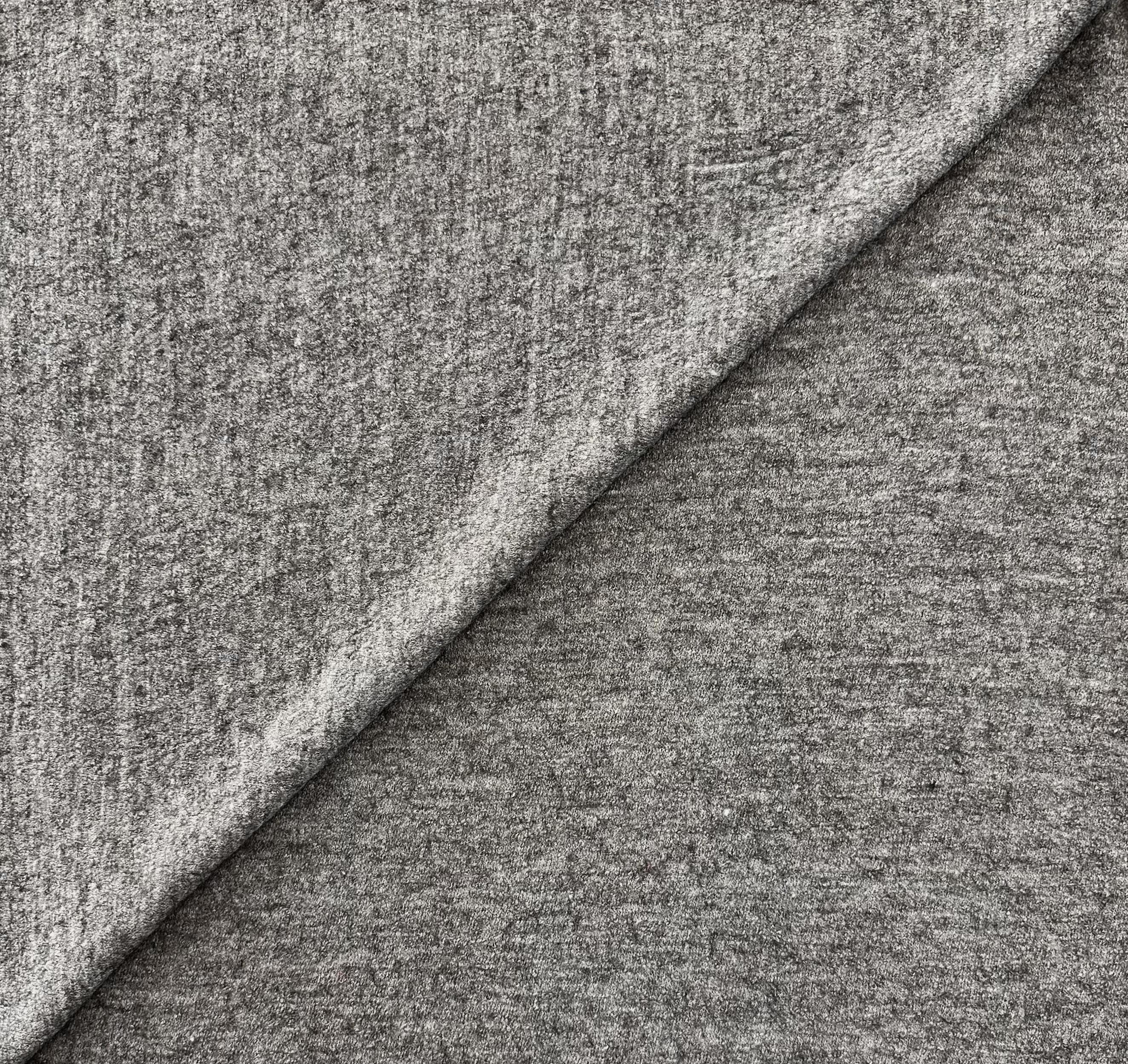 Boiled Wool Blend Knit in Heather Grey