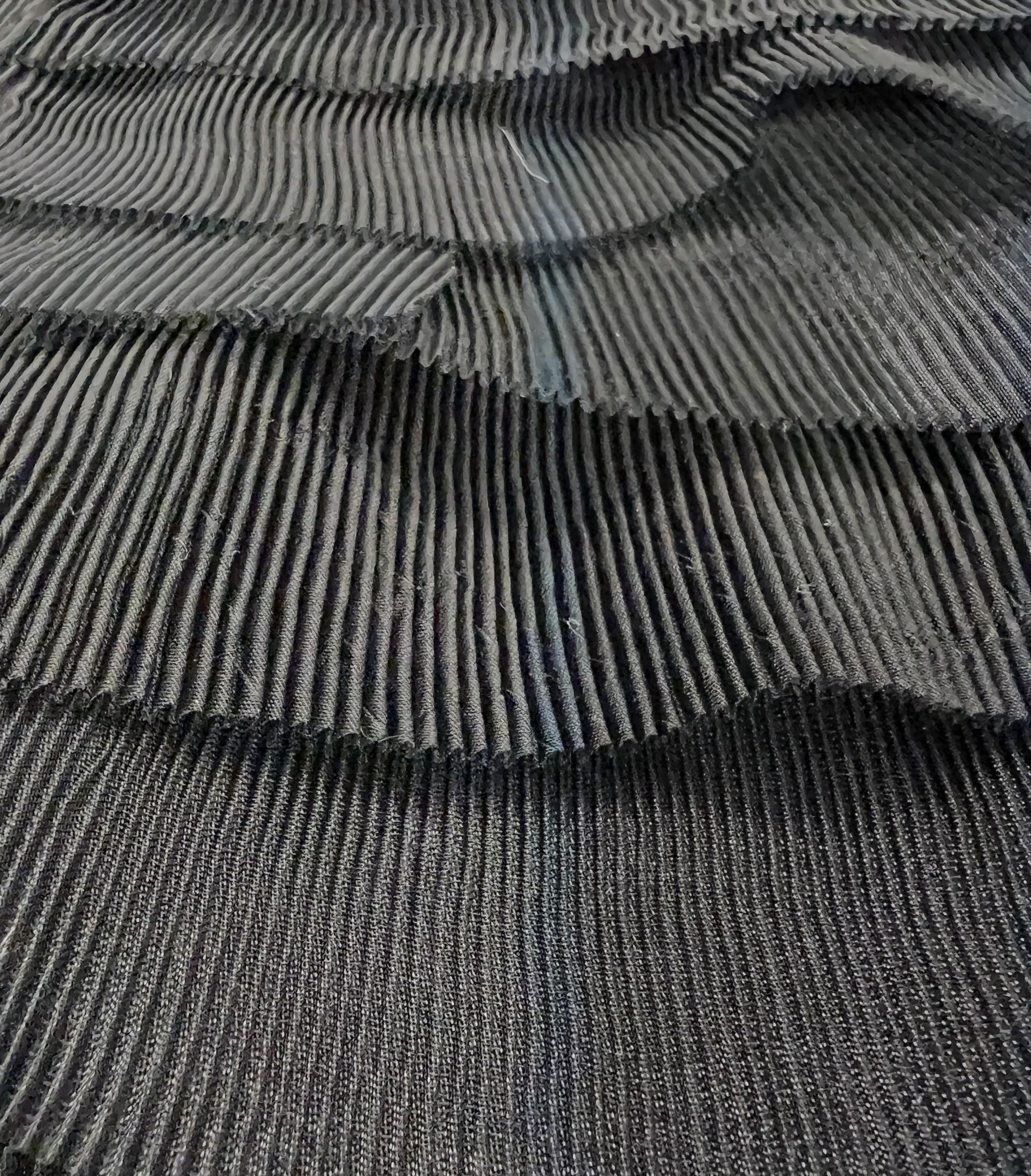 Tiered Pleated Organza in Black