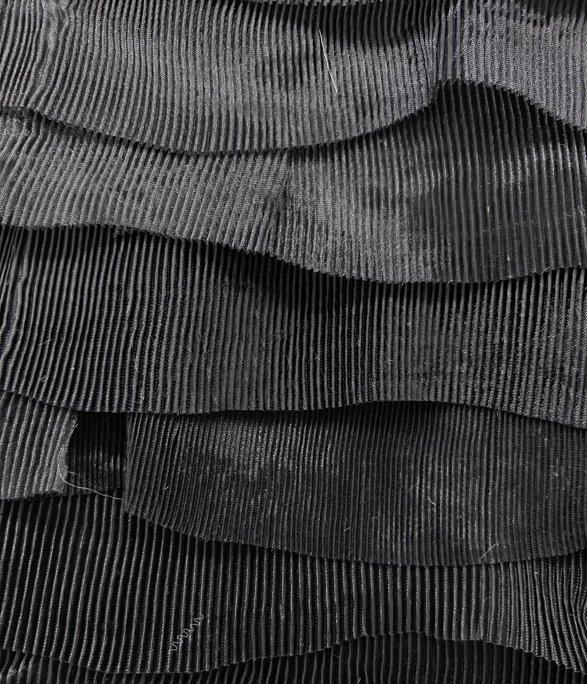 Tiered Pleated Organza in Black